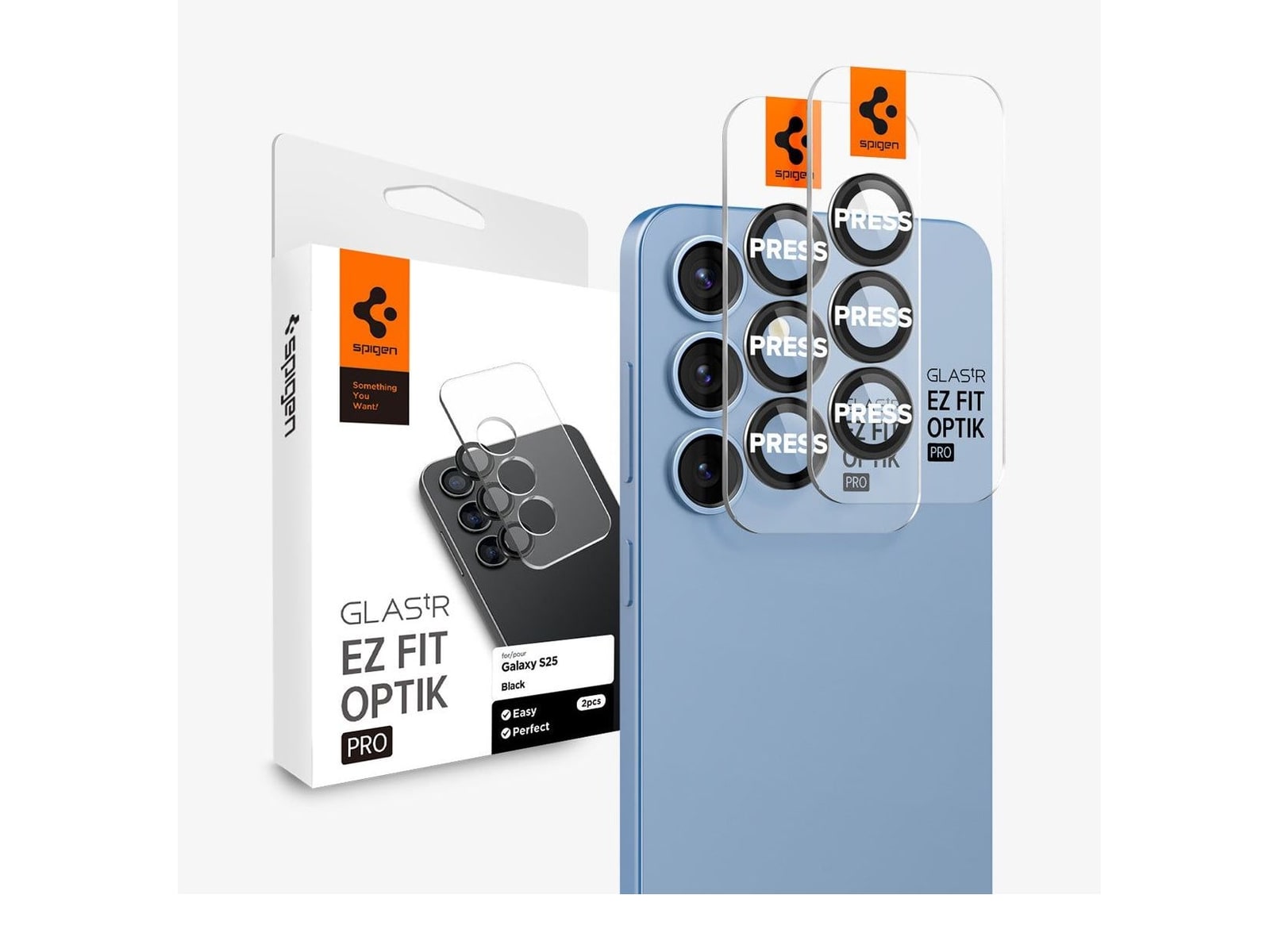 Spigen - Optik Pro EZ Fit Lens Protector - Galaxy S25 - Black
