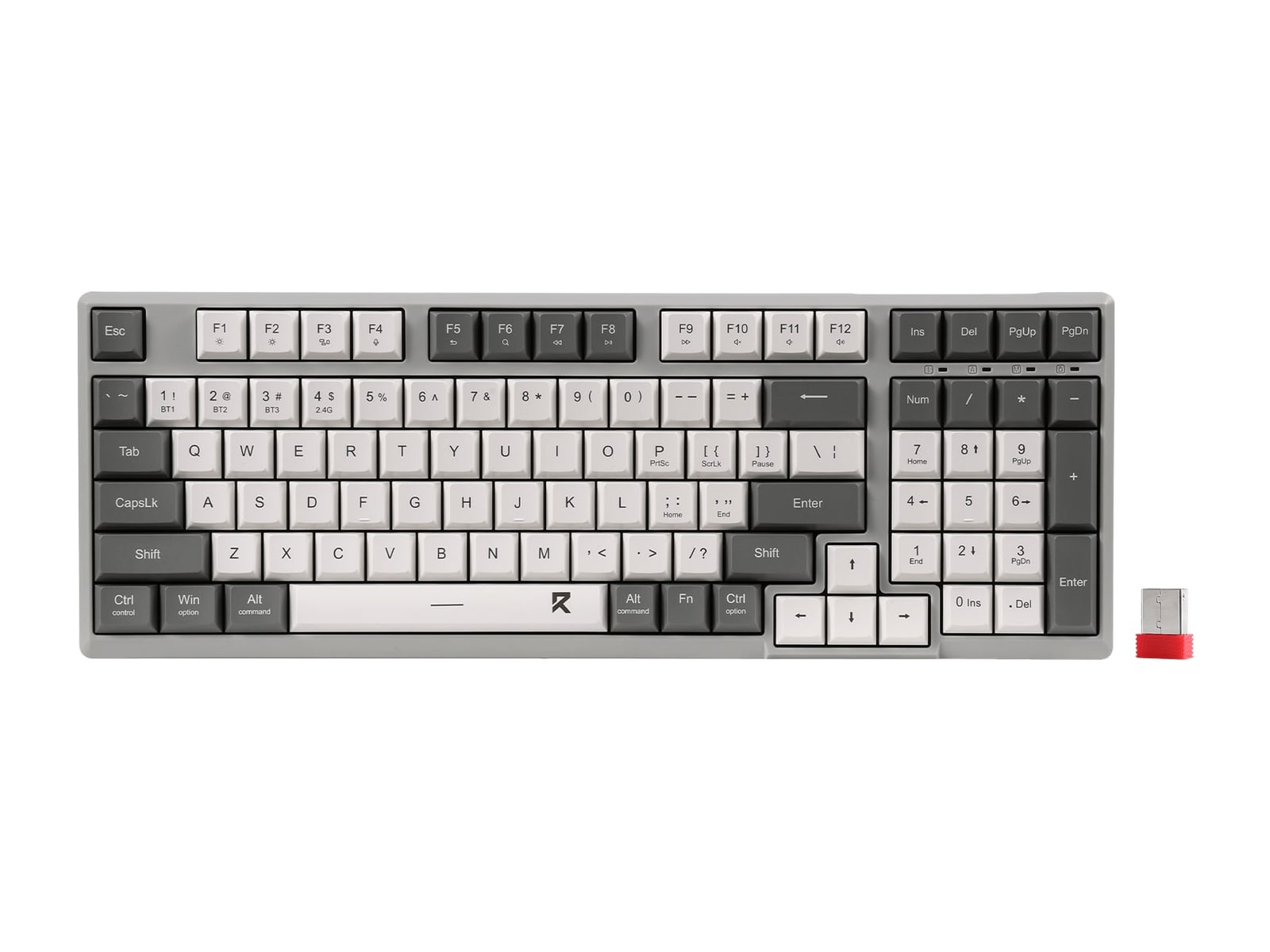 Redragon - BK7114 Scissor Low-Profile Slim Wireless Keyboard - White Grey
