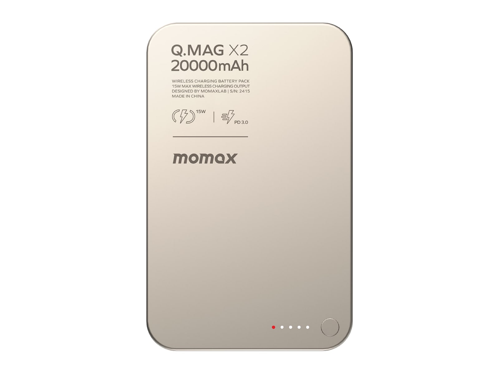 MOMAX - Q.Mag X2 Magnetic Wireless Power Bank 20000mAh - Gen 2 Titanium Power Banks