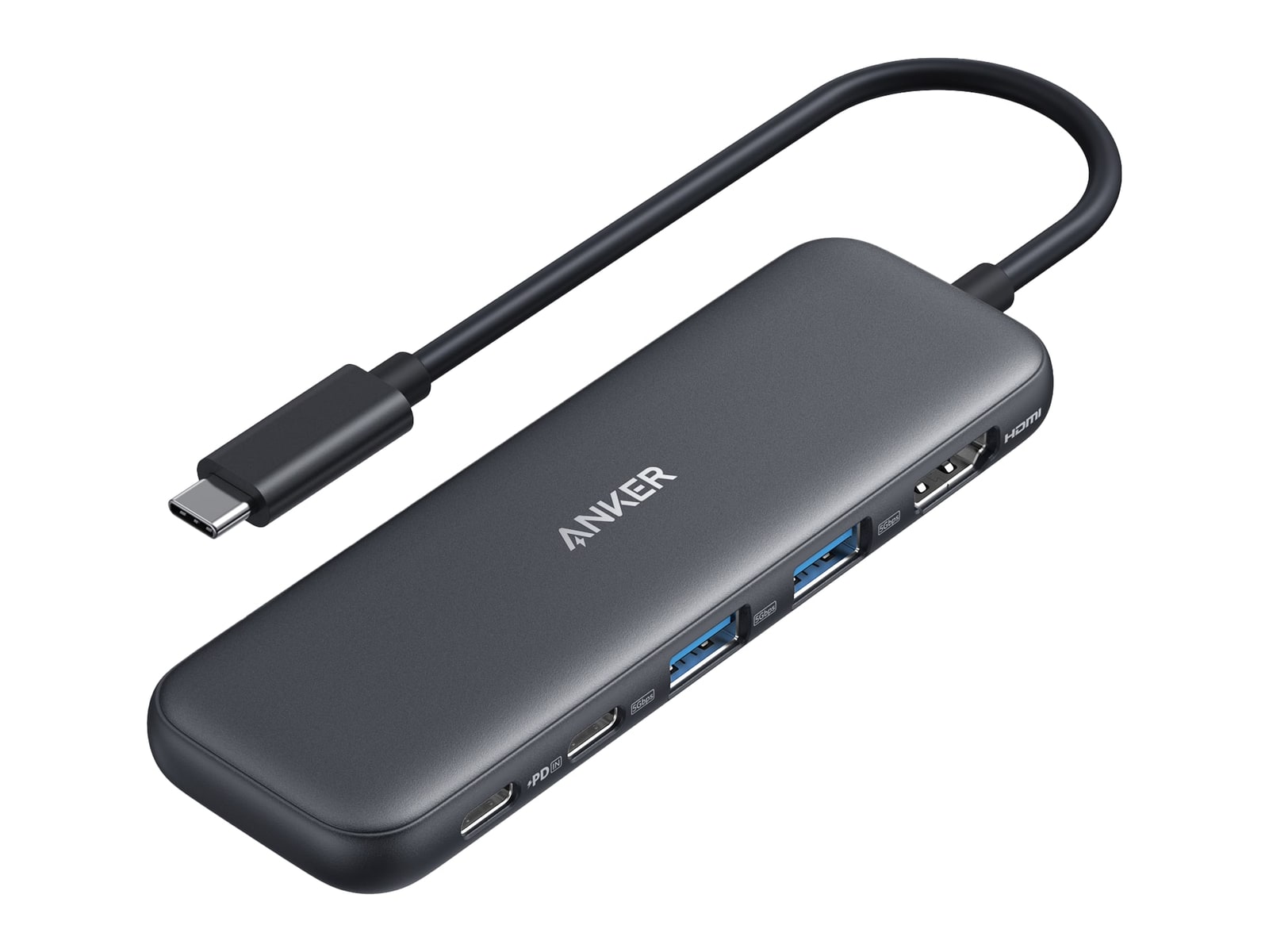 Anker - 332 USB-C Hub (5-in-1) USB-C USB Hubs - Black