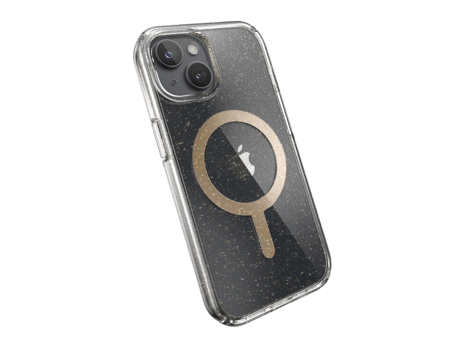 Speck - Presidio Lux Glitter MagSafe - iPhone 15 - Clear/Gold Glitter