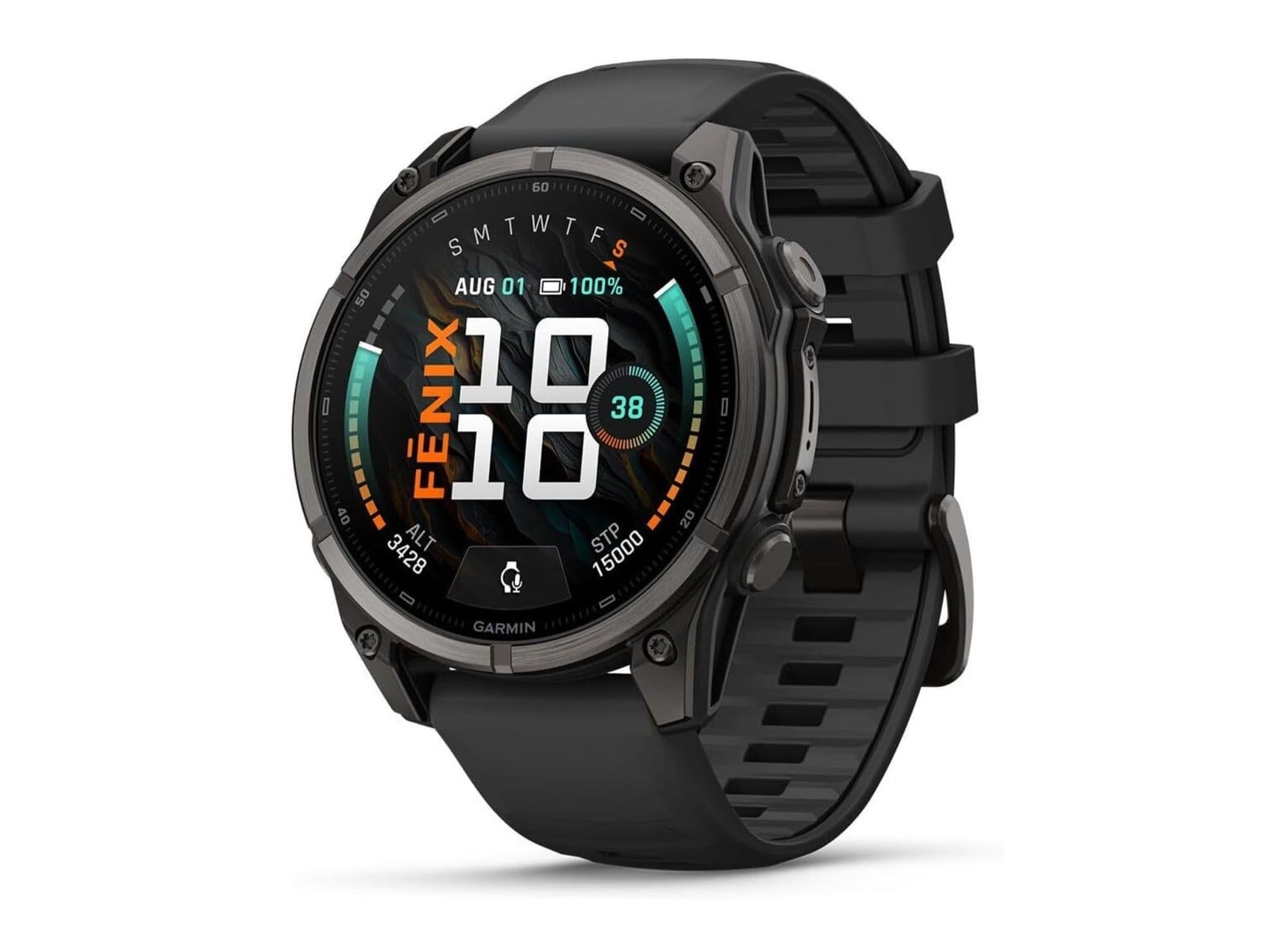 Garmin - fenix 9 AMOLED GPS 47mm (Carbon Gray DLC Titanium/ Black) Smart Watches - Black