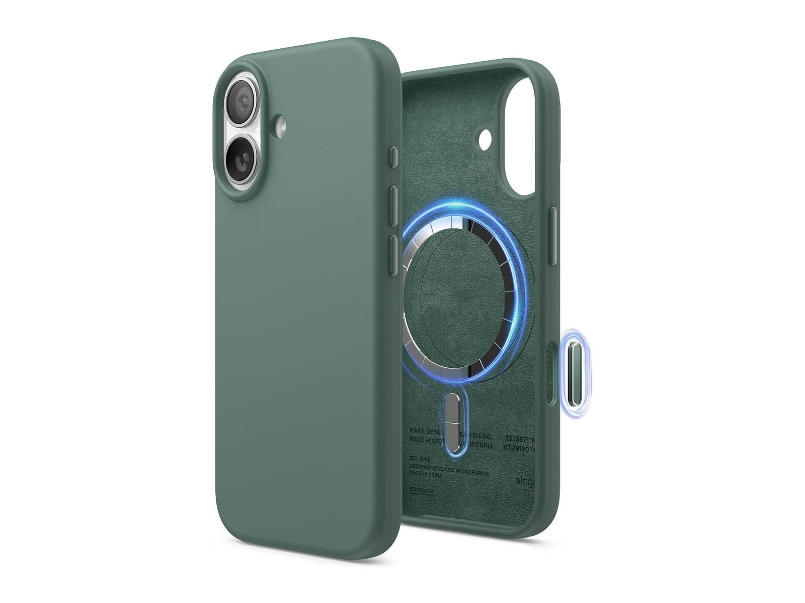 elago - MagSafe Silicone Case - iPhone 17 - Midnight Green