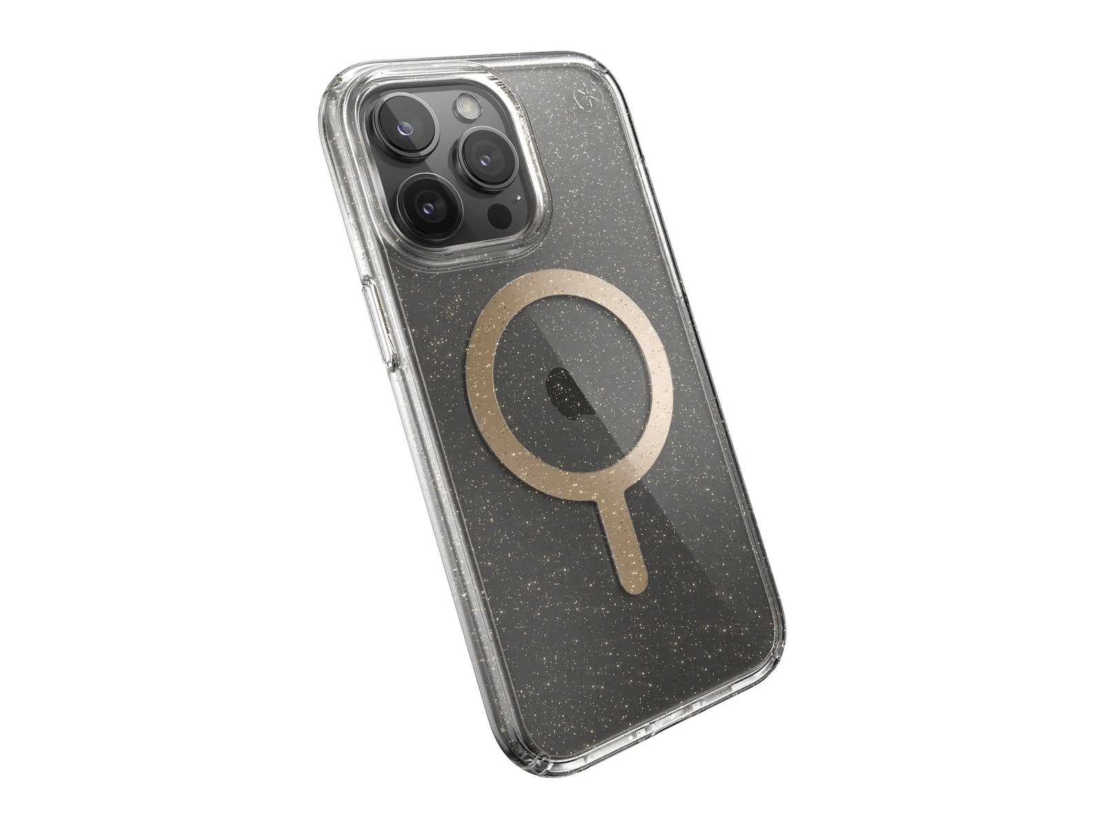 Speck - Presidio Lux Glitter MagSafe - iPhone 15 Pro Max - Clear/Gold Glitter