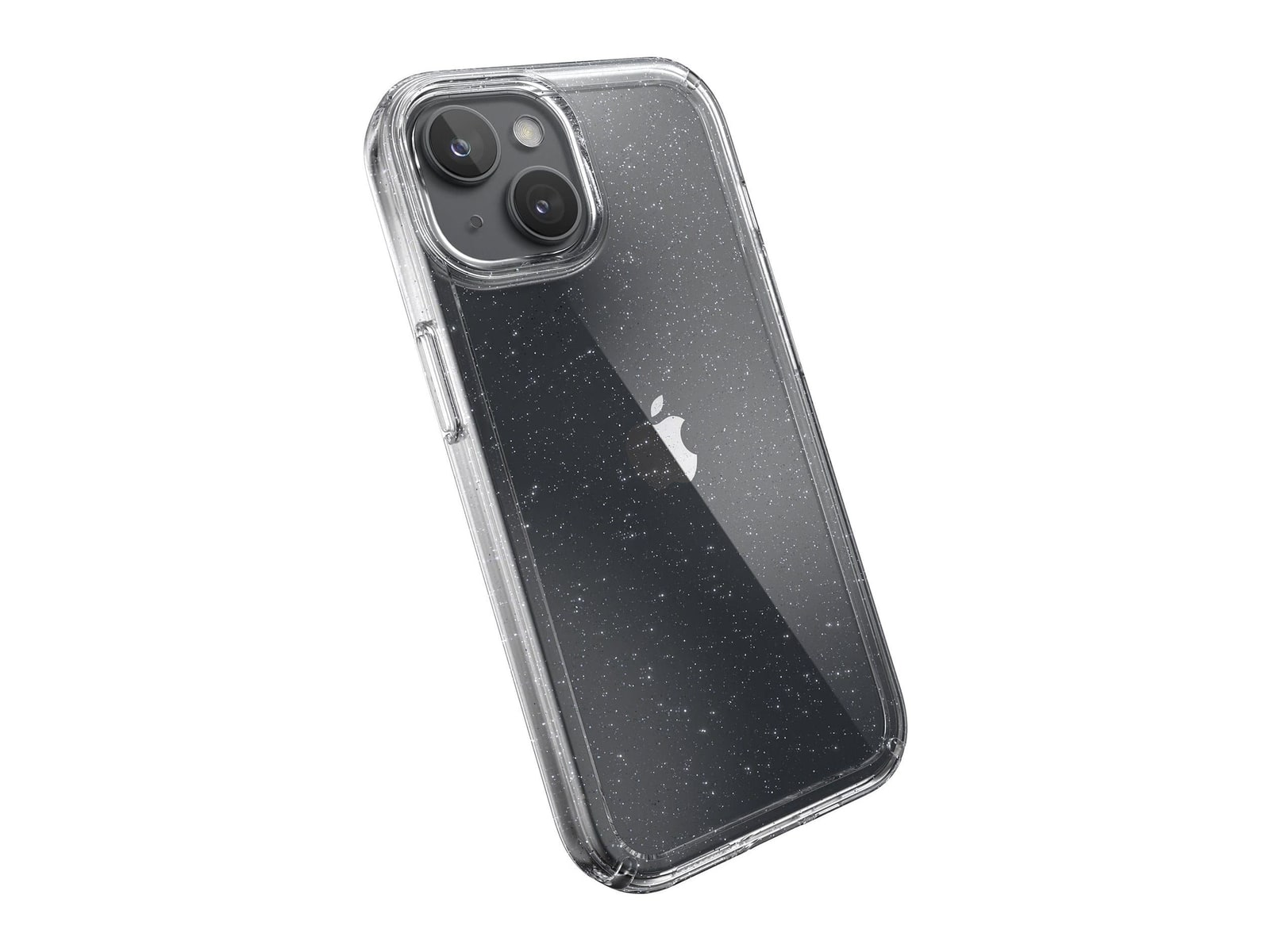 Speck - GemShell Glitter - iPhone 15 - Clear/Platinum Glitter