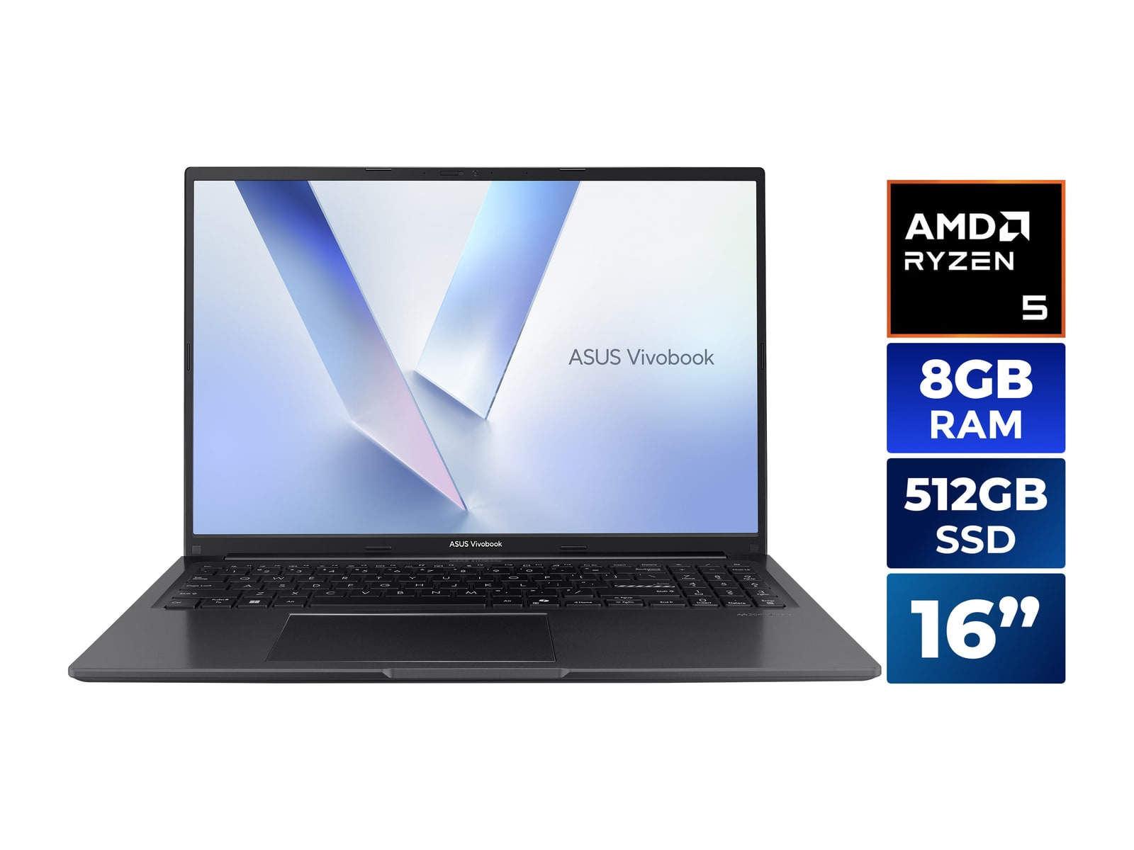 ASUS - Vivobook 16 M1605NAQ-ES51 16" - AMD Ryzen 5 150 chip - 8GB Memory - 512GB SSD - Indie Black