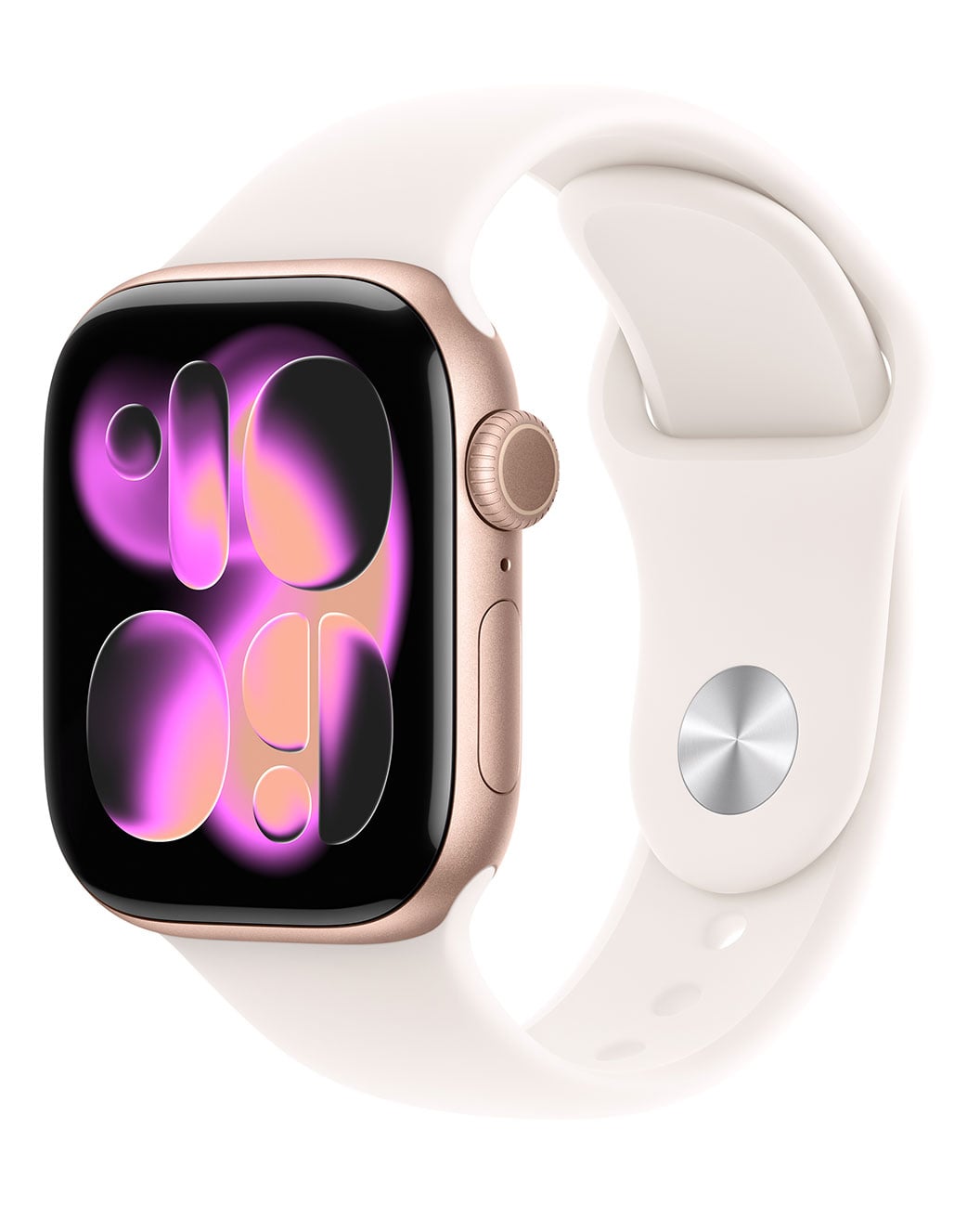 Apple - Apple Watch Series 11 (GPS) 42mm Rose Gold Aluminum Case with Light Blush Sport Band - S/M - Rose Gold
