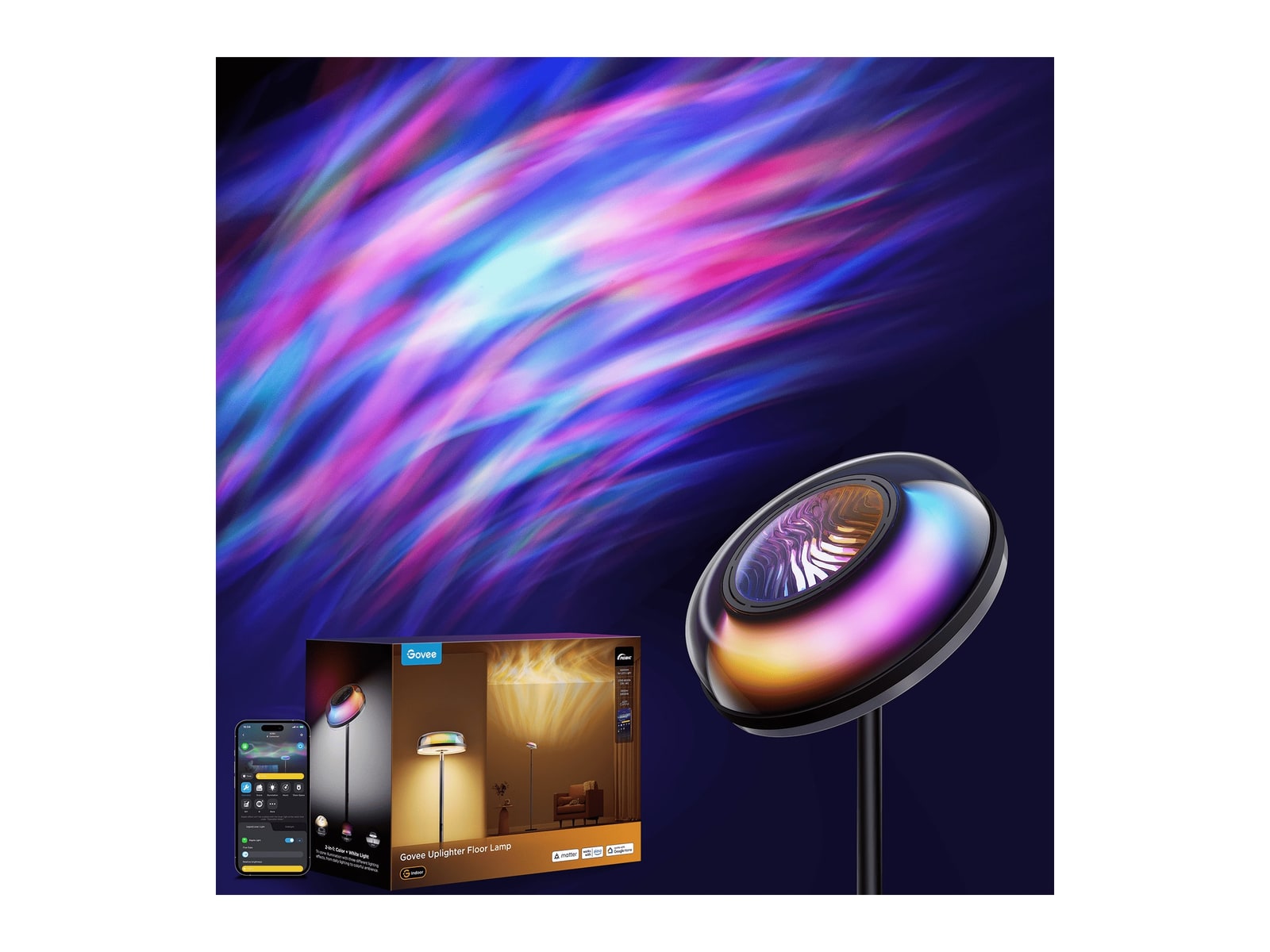 Govee - Uplighter Floor Lamp Ripple Smart Lighting