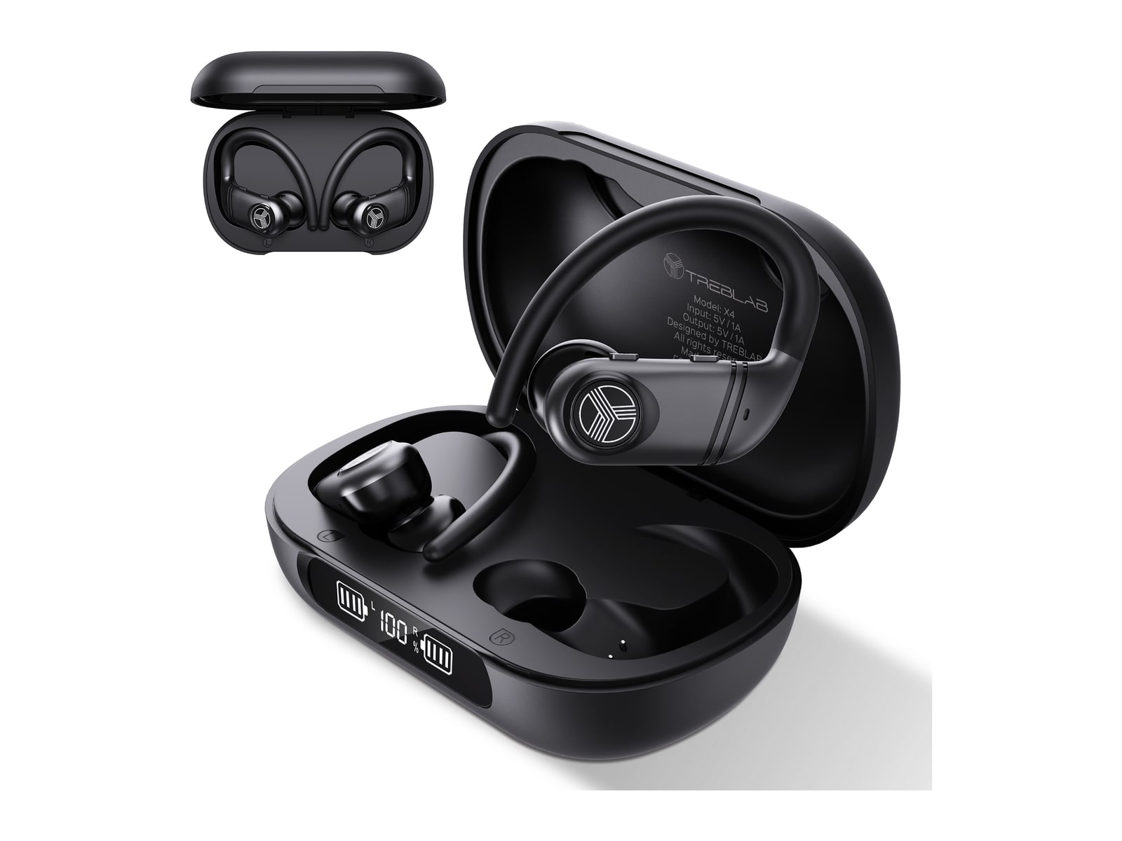TREBLAB - Move Flex True Wireless Earbuds - Black