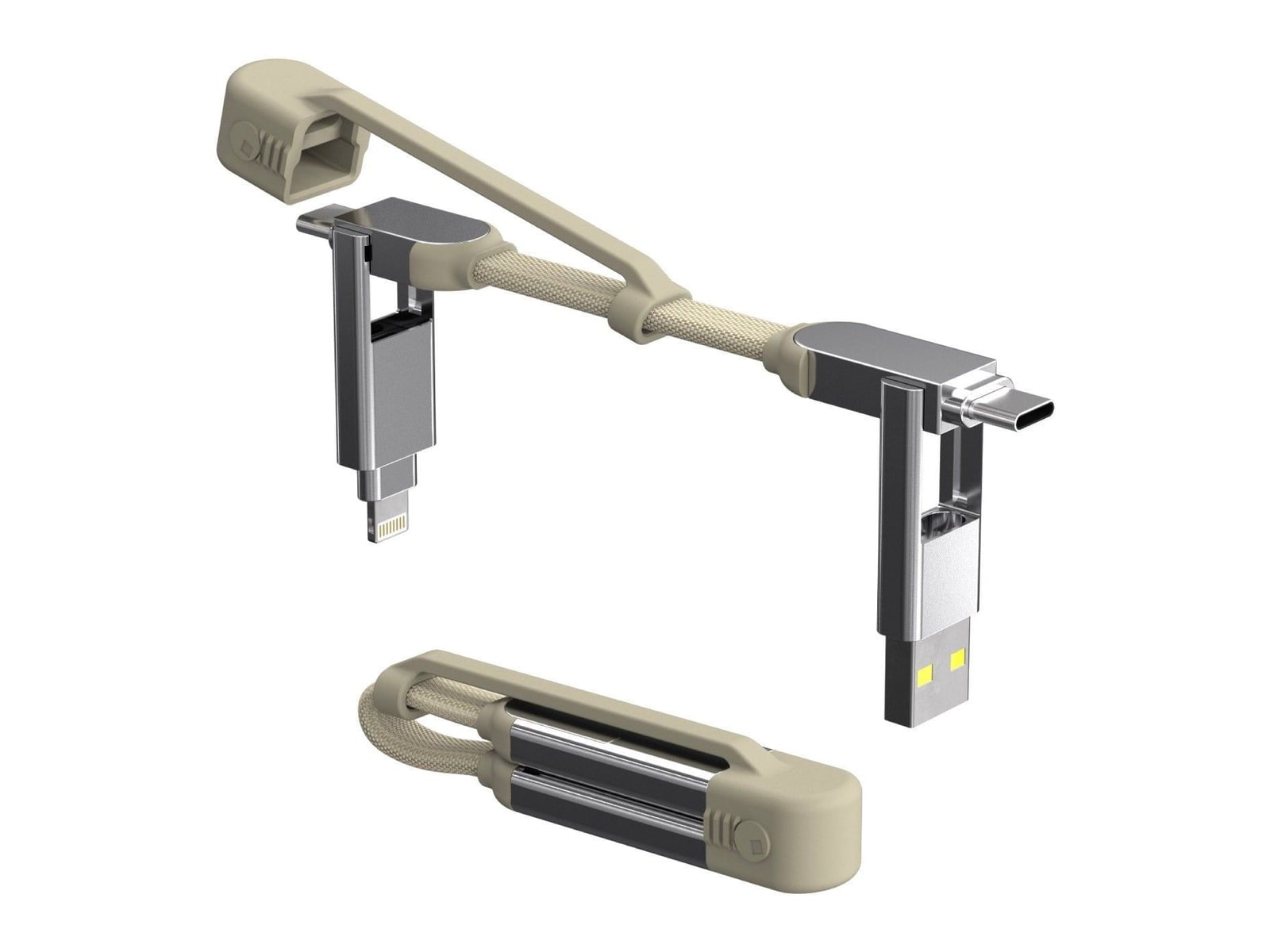 Rolling Square - inCharge XS - 240W Sahara Beige USB-C Cables