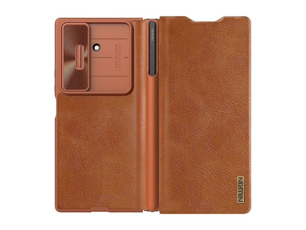Nillkin - Qin Pro Leather Case with Stylus Pen - Galaxy Z Fold 7 - Brown