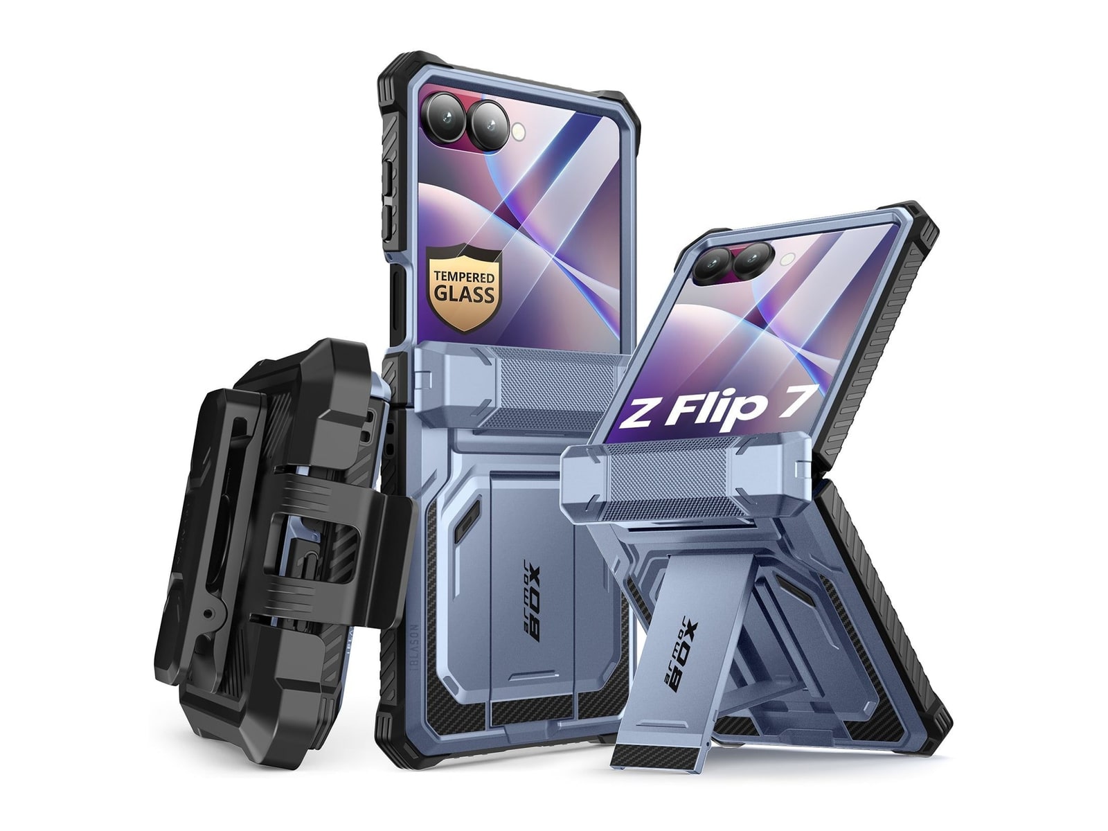 i-Blason - Armorbox - Galaxy Z Flip 7 - Metallic Blue