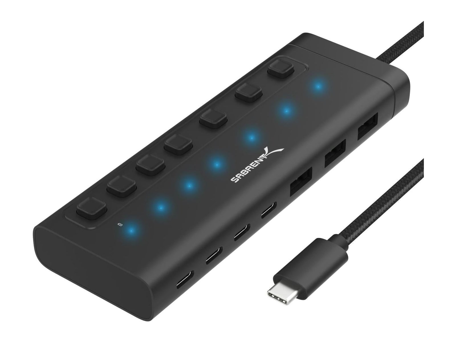 Sabrent - USB C Hub 7-Port 48W Powered Hub USB Hubs