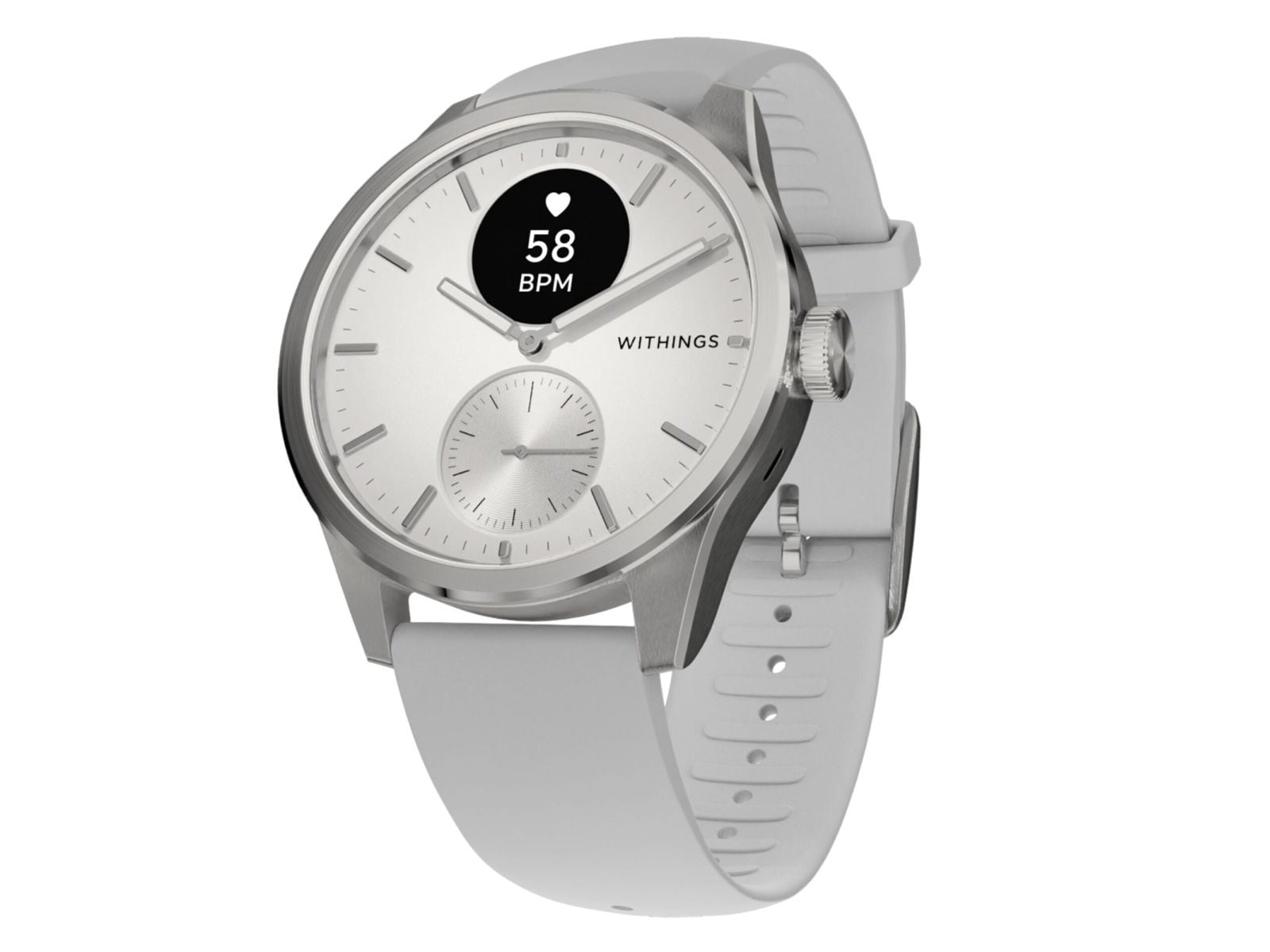 Withings - ScanWatch 2 42mm Smart Watches - White & Silver