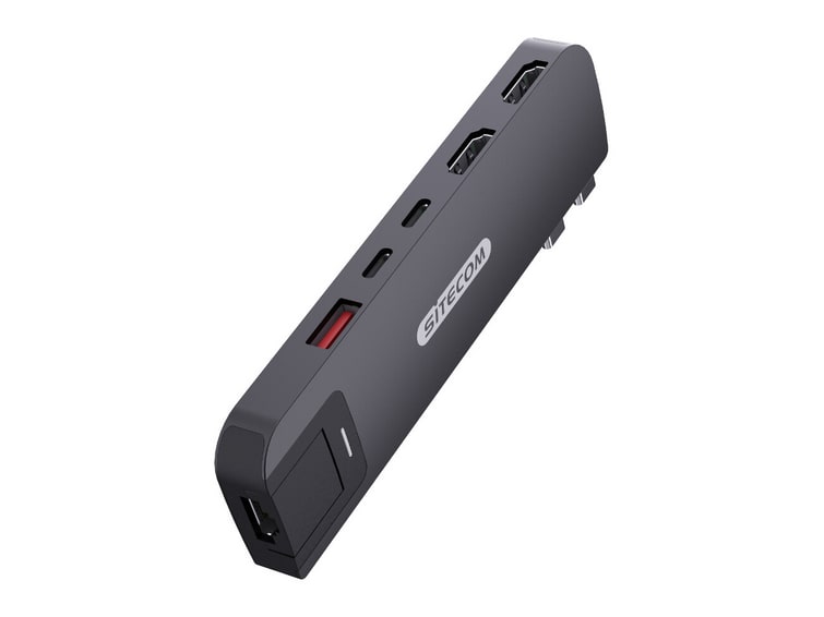 Sitecom - AC-2101 6-in-2 MacBook Pro Multiport USB Hubs - Space Black