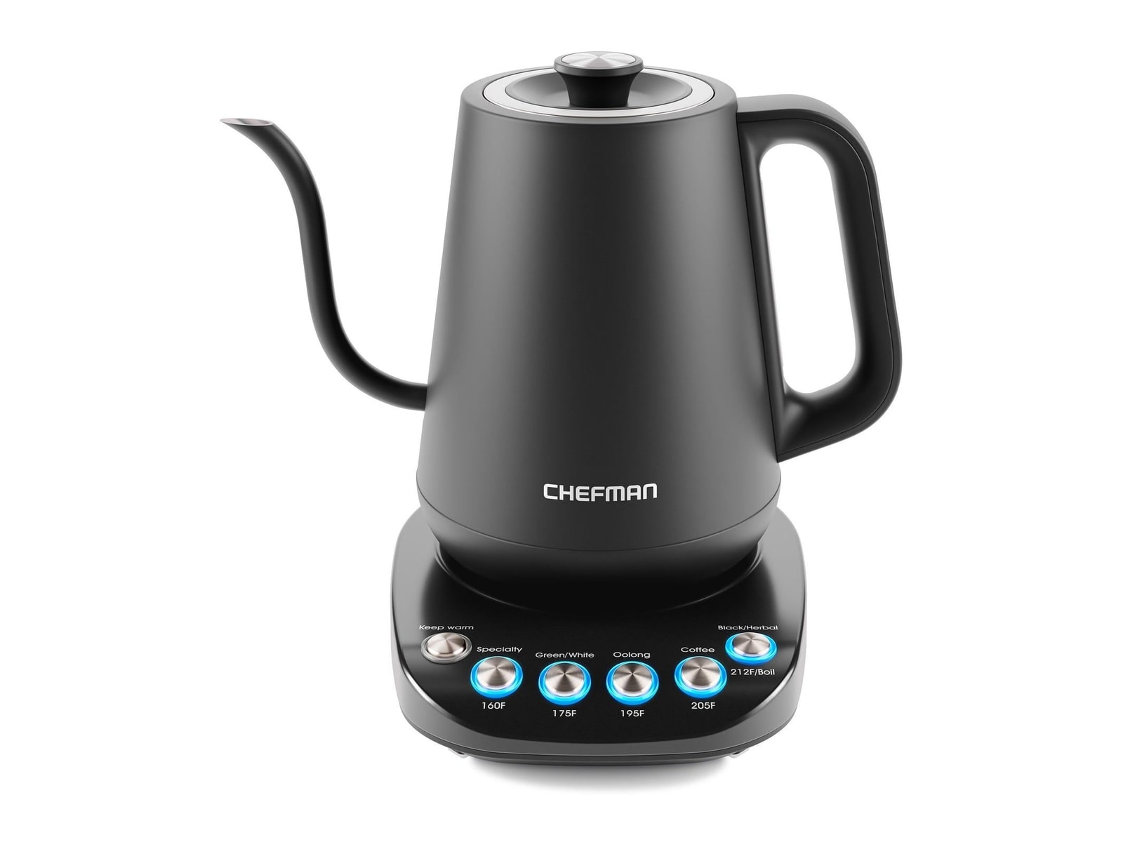 Chefman - True Temp Gooseneck Kettle Black Electric Kettles