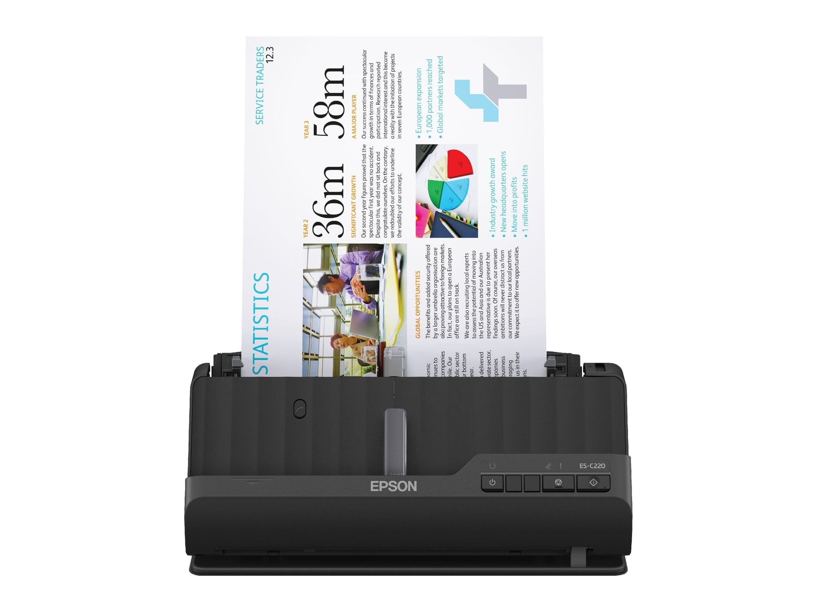 Epson - WorkForce ES C220 Scanners - Black