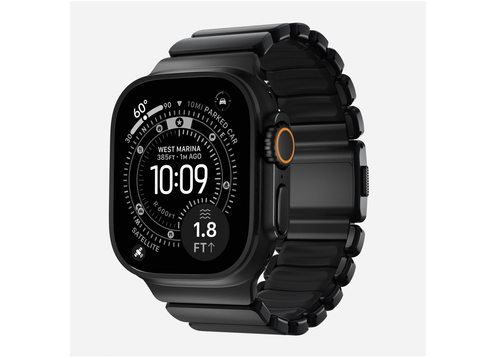 Nomad - Stratos Band - 49mm - Black Titanium - Black FKM