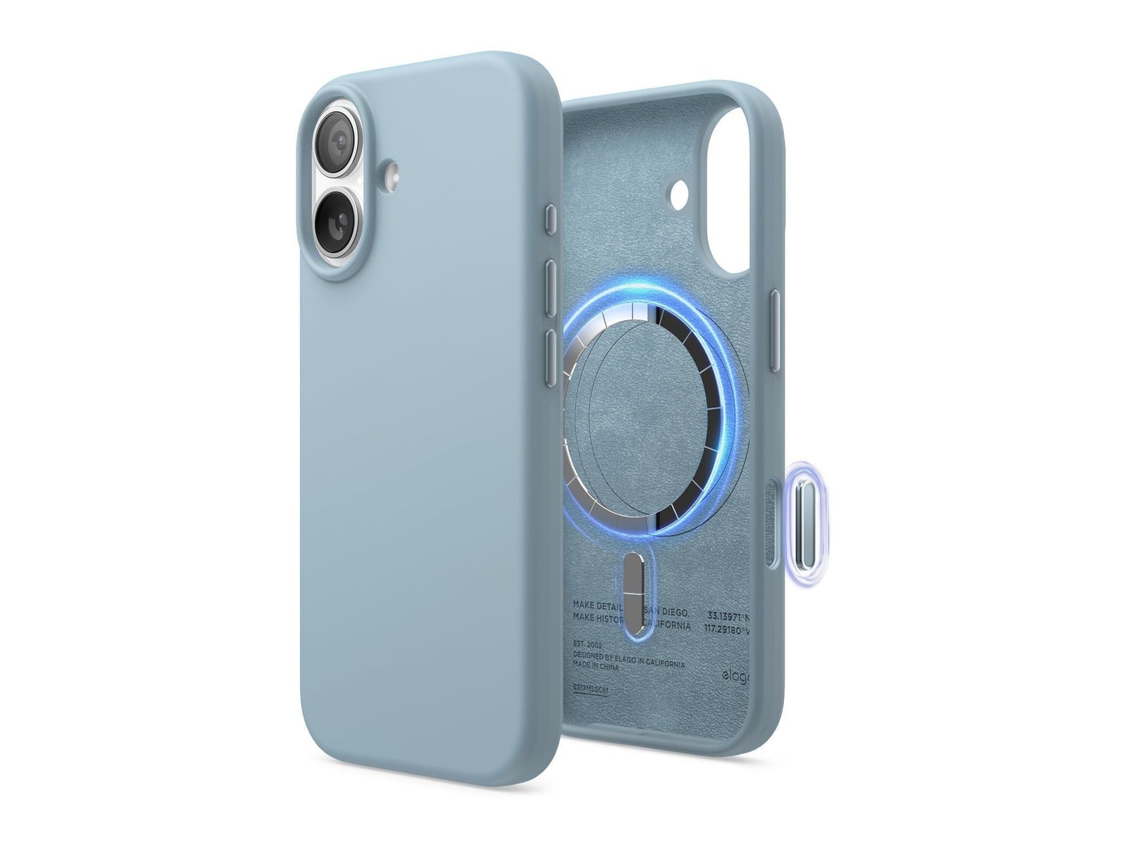 elago - MagSafe Silicone Case - iPhone 17 - Sky Blue