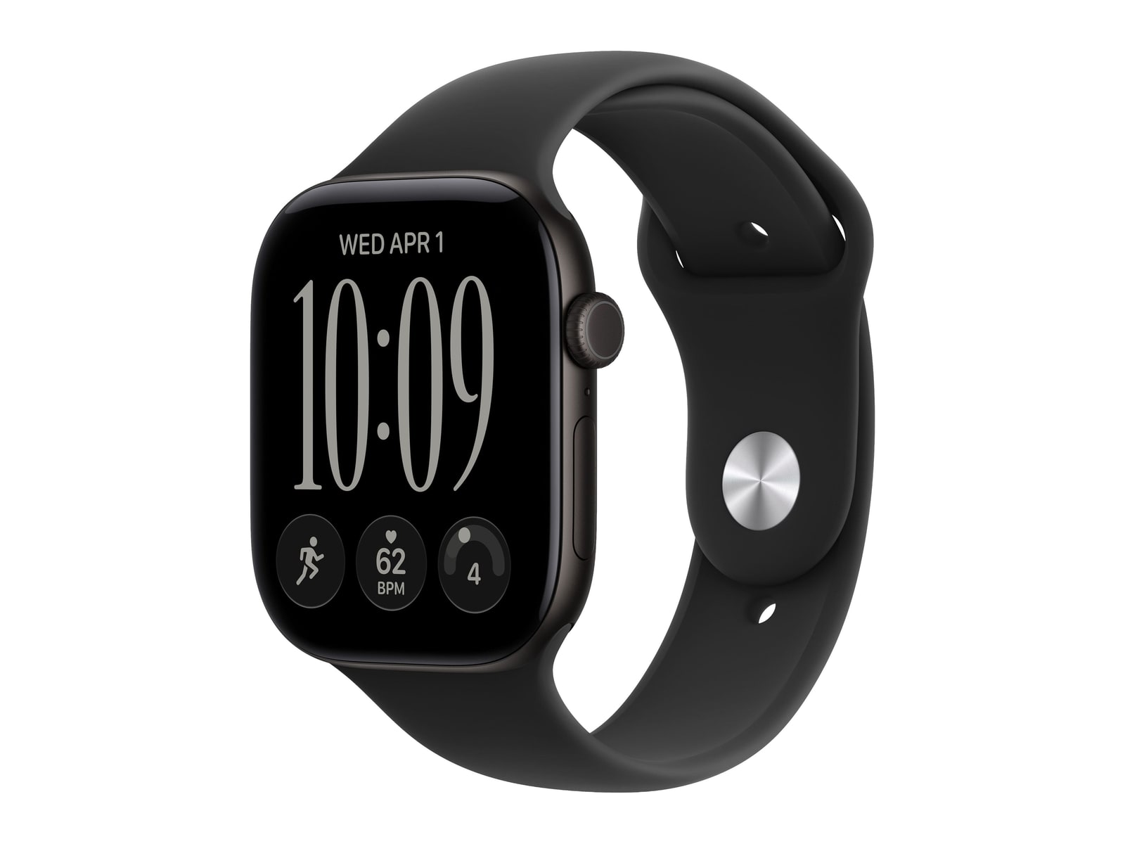 Apple Watch Series 12 GPS 46mm Black Aluminum Case with Black Sport Band - M/L