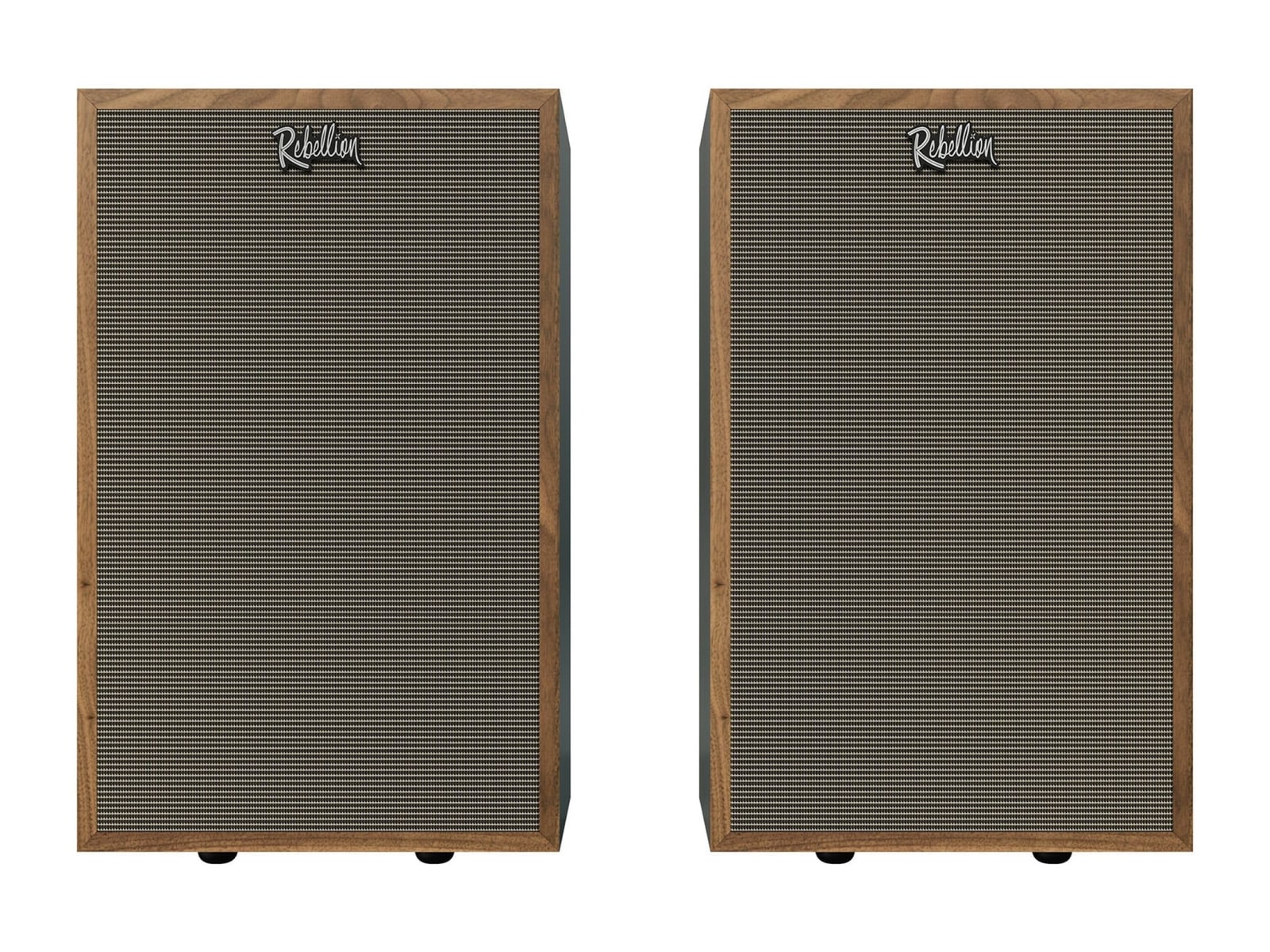 Klipsch - Rebellion Premium Bookshelf in American Walnut (Pair) Speakers - Brown
