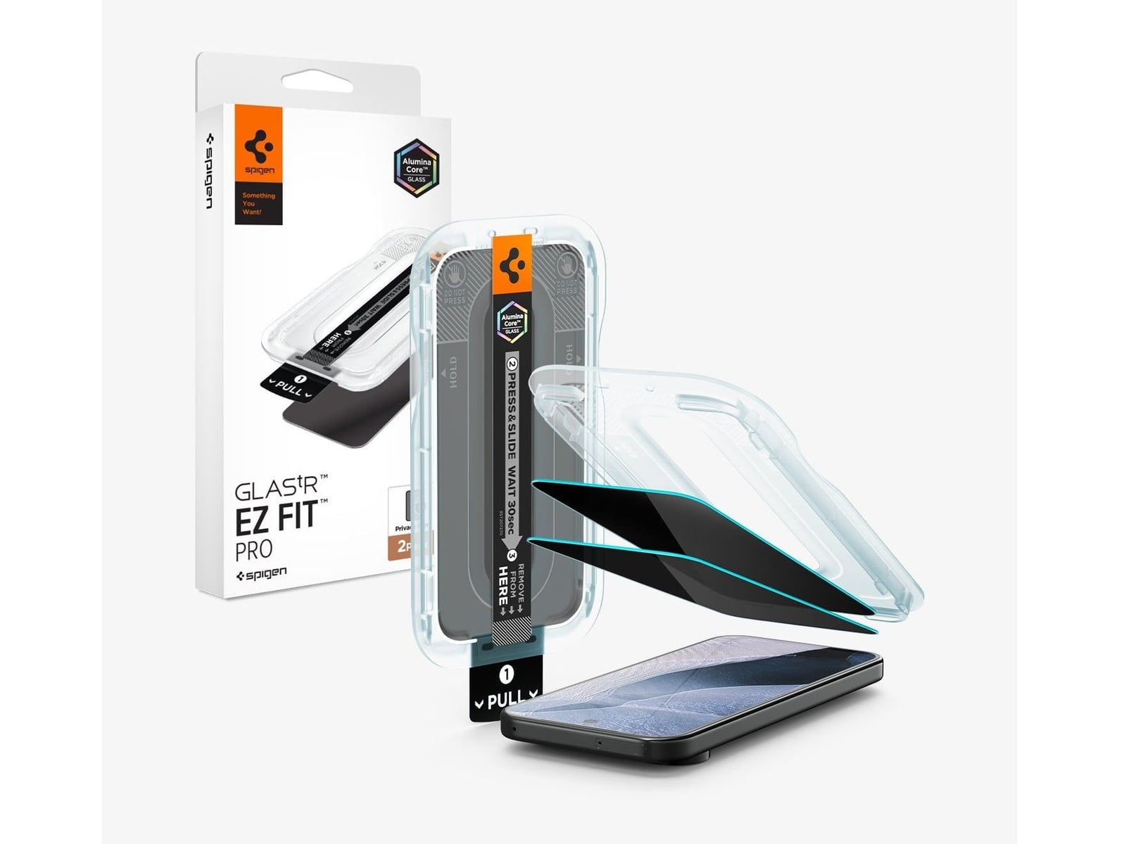 Spigen - GLAS.tR EZ Fit | Privacy - Pixel 11 Pro XL - Privacy