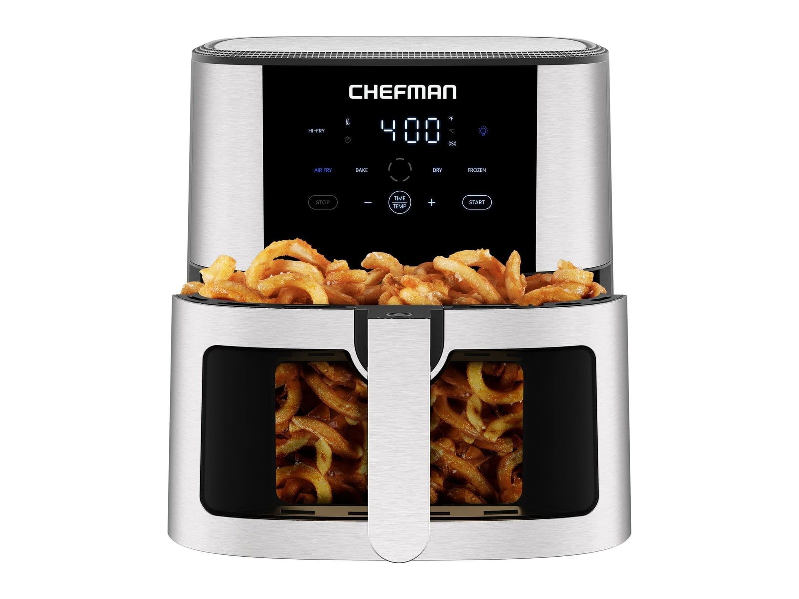 Chefman - Turbofry Easy View 8-Quart Stainless Steel Air Fryer Air Fryers