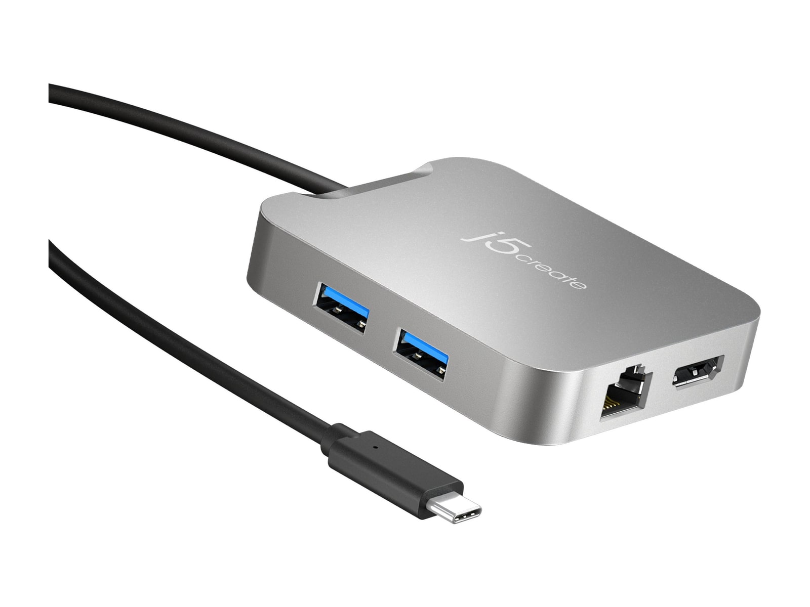 j5create - 4K60 Elite USB-C PD Multi-Port Adapter USB Hubs - Silver
