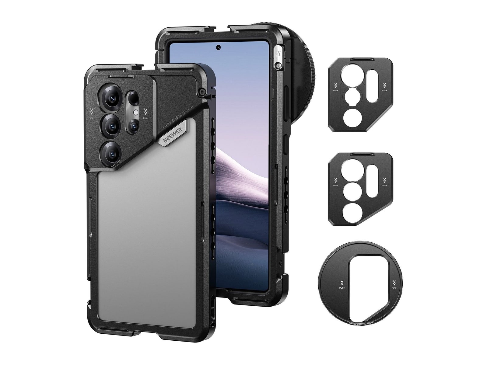 Neewer - PA082 Phone Cage For SAMSUNG S25 Ultra with 67mm Filter/17mm/T Mount Adapters Camera Accessories