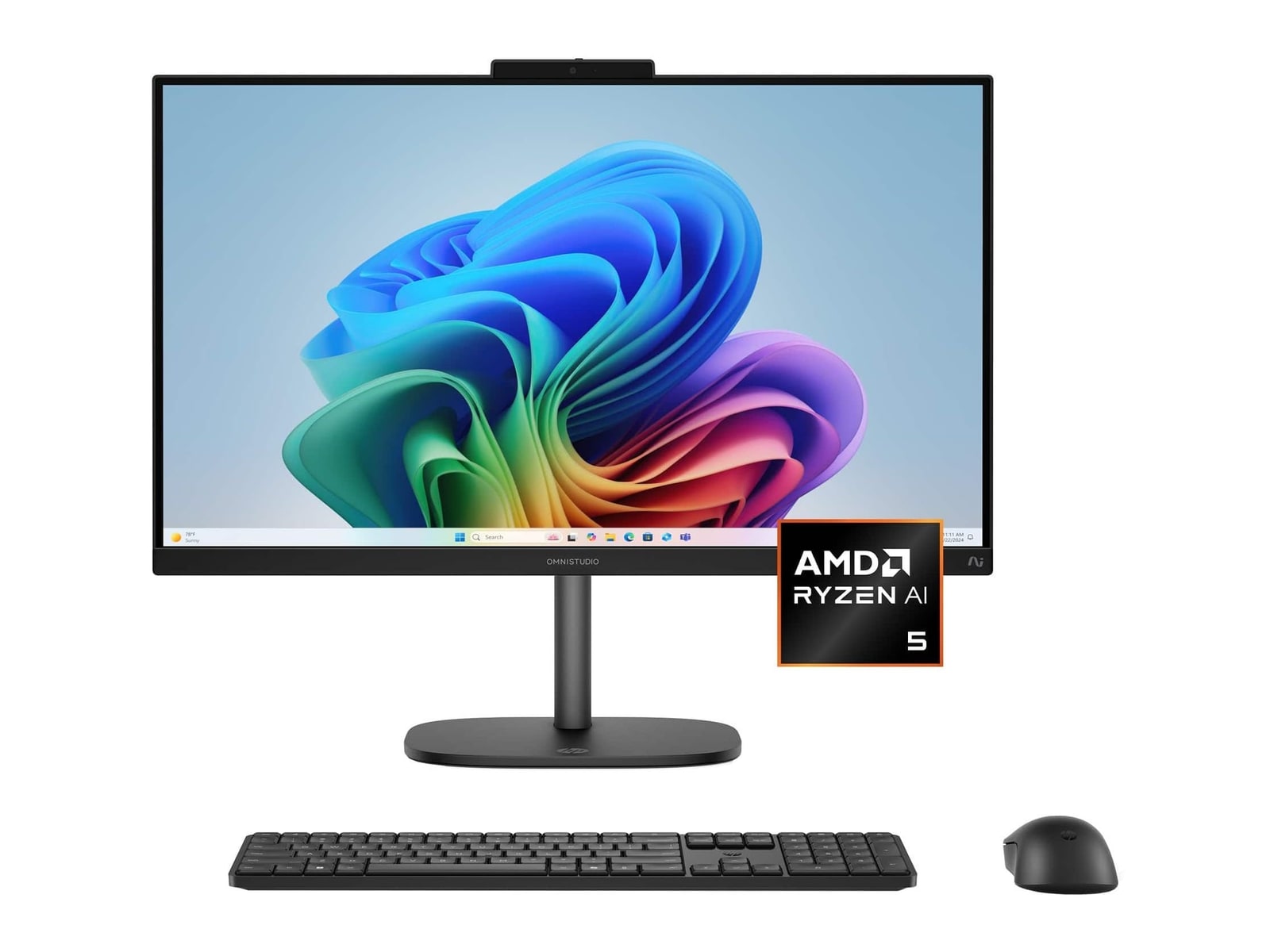 HP - OmniStudio 24-cw0024 23.8" - AMD Ryzen AI 400 Series 430 chip - 16GB Memory - 512GB SSD - Jet Black