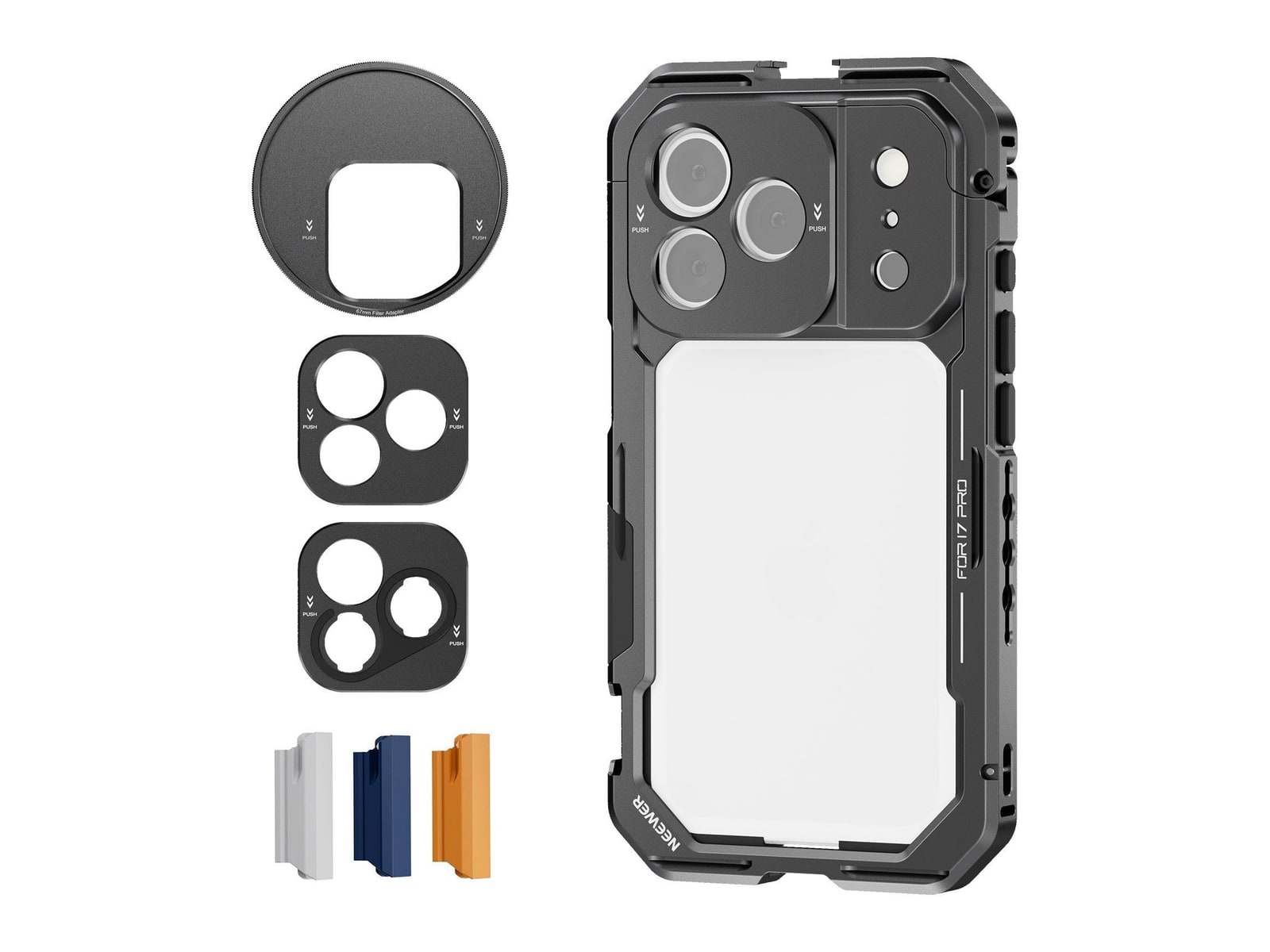 Neewer - PA143/PA144 Phone Cage Compatible with iPhone 17 Pro/Pro Max Camera Accessories - Black