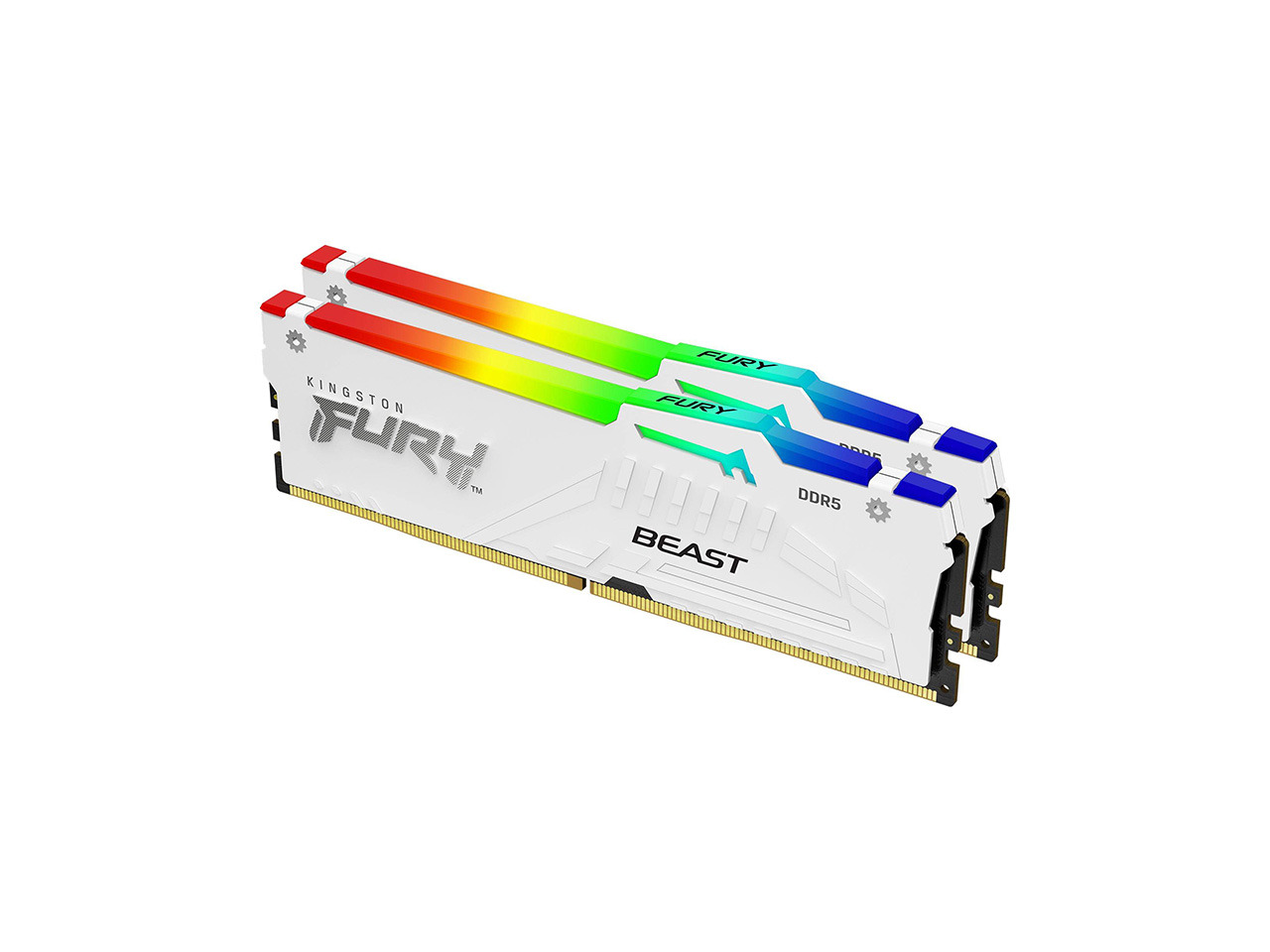 Kingston - FURY Beast RGB 32GB (2 x 16GB) DDR5 6000 CL30 DIMM Memory (RAM) - White