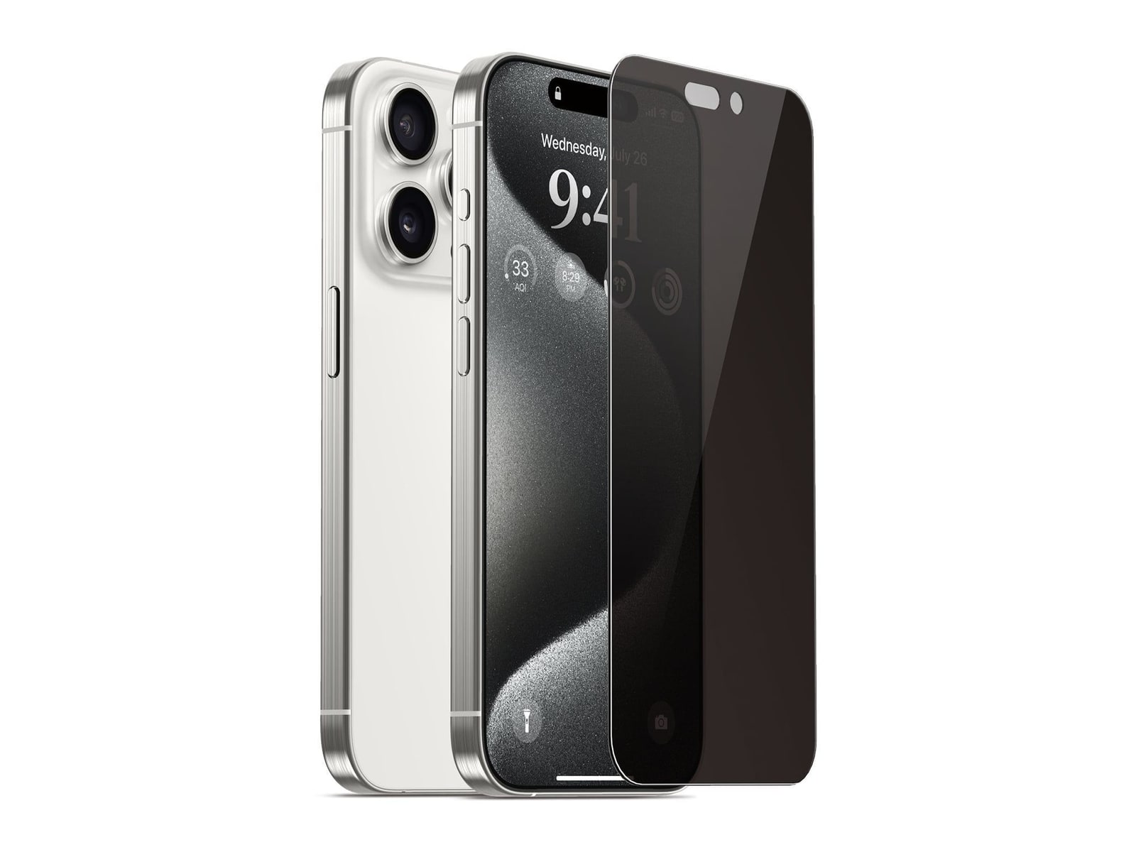 elago - Privacy Glass and Screen Protector (2Pcs) - iPhone 15 Pro Max