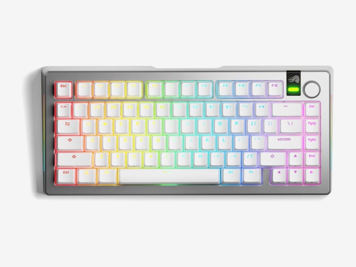 Glorious - GMMK 3 PRO Prebuilt 75% Wireless Keyboards - Silver