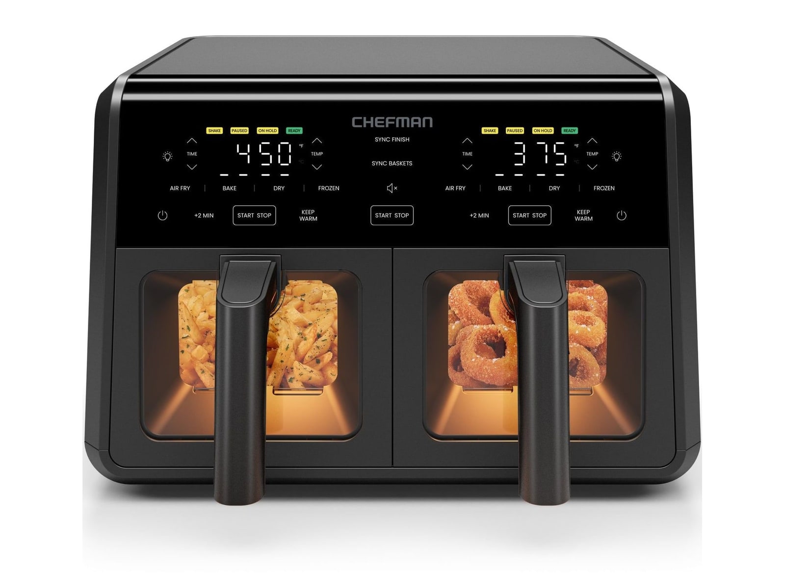 Chefman - 9-Quart TurboFry Dual Basket Air Fryer with Window Air Fryers