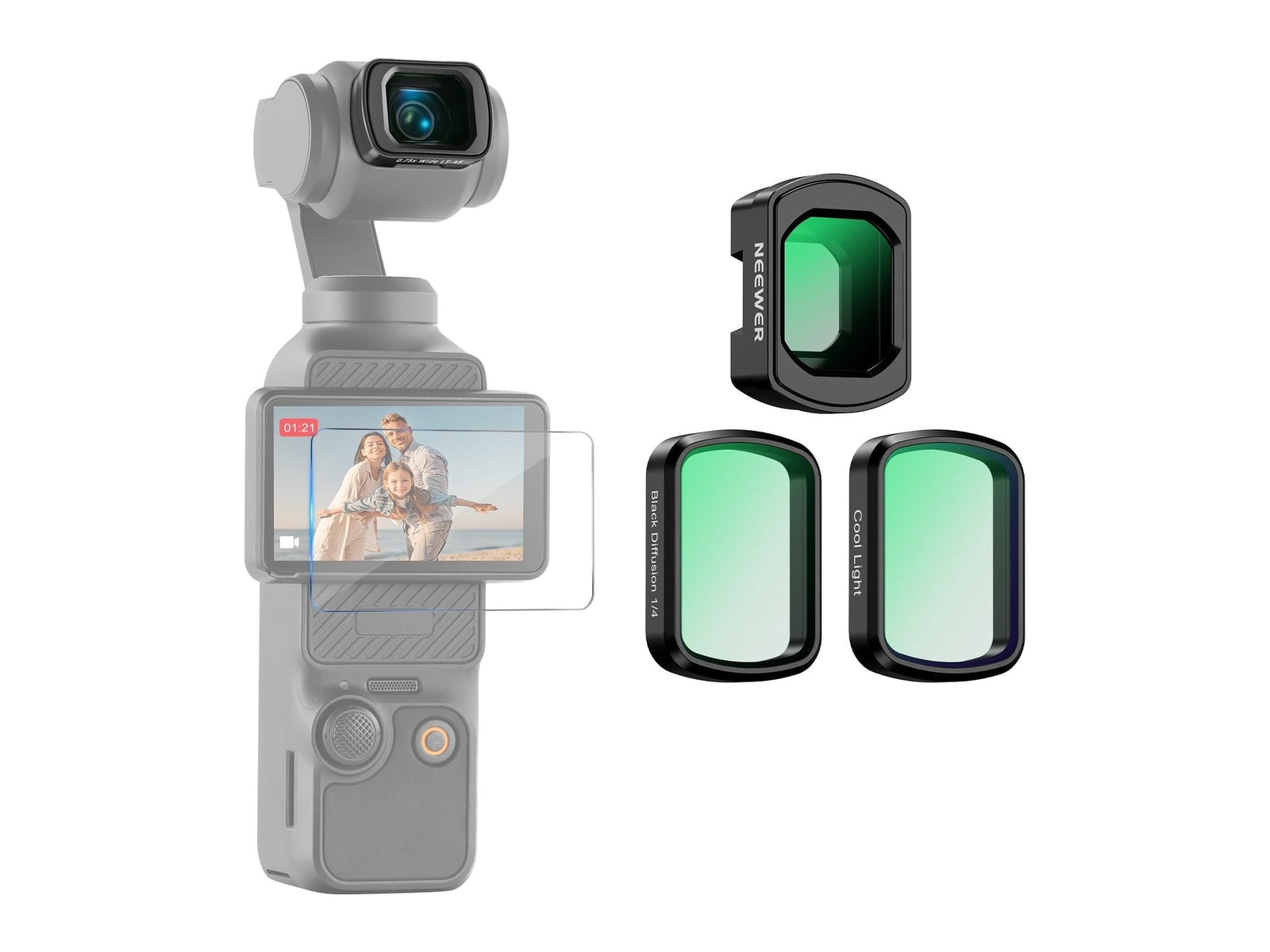 Neewer - FL-C84 Lens Filter Set For DJI Osmo Pocket 4/3/ Xtra Muse Camera Accessories