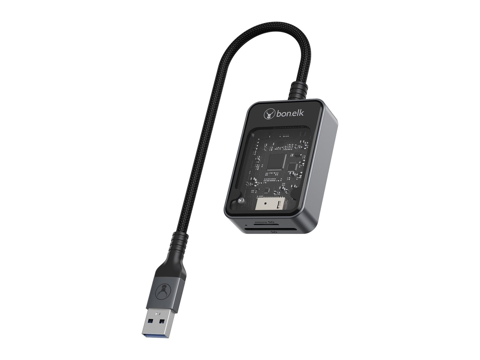 Bonelk - Vision Long-Life USB-A MicroSD/SD Clear USB Adapters