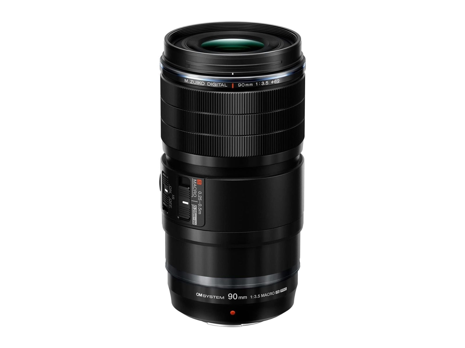 OM System - M.Zuiko Digital ED 90mm F3.5 Macro IS PRO Camera Lenses - Black