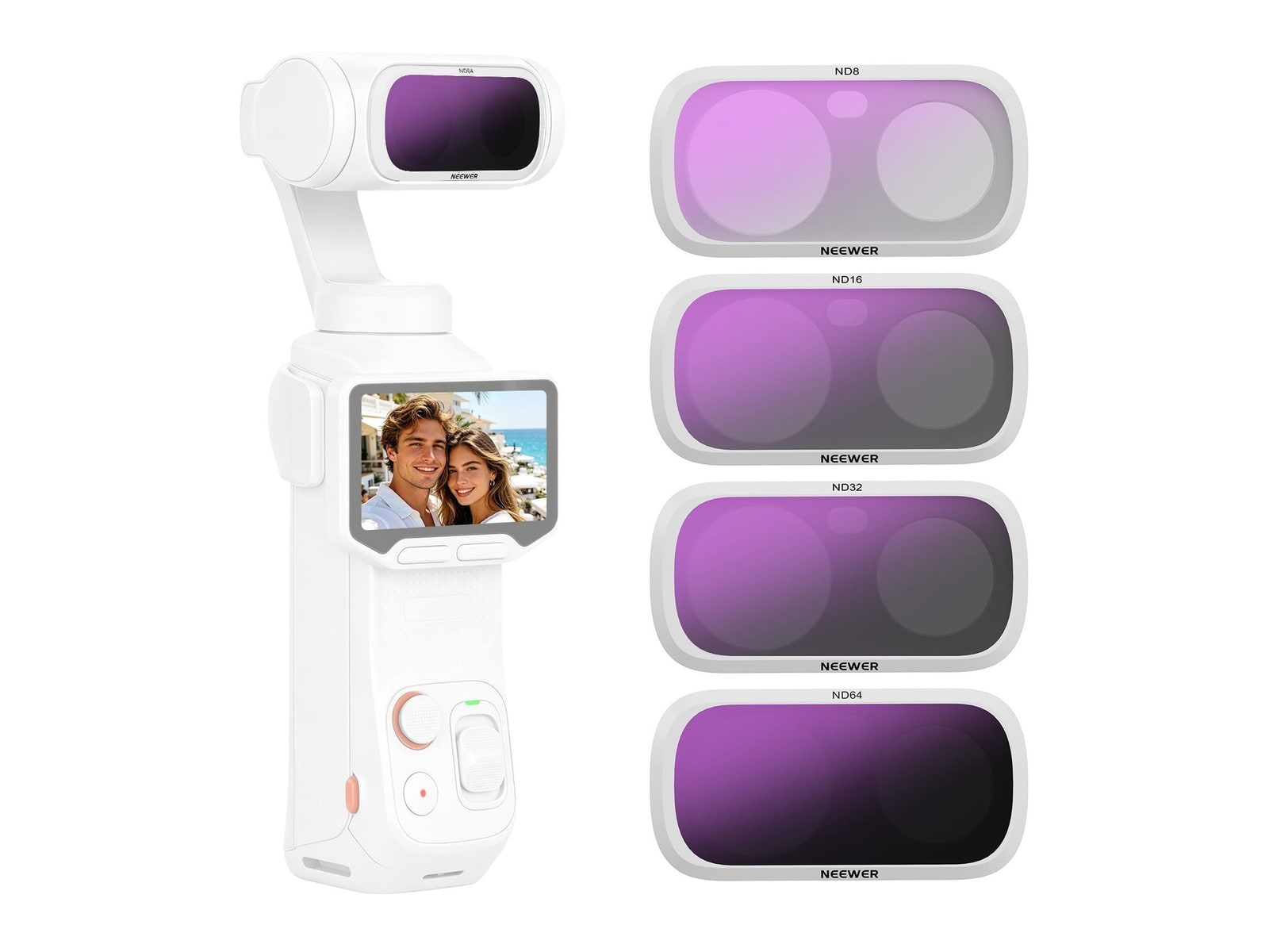 Neewer - FL-L01 ND Filter Set Compatible with Insta360 Luna Ultra Camera Accessories - White