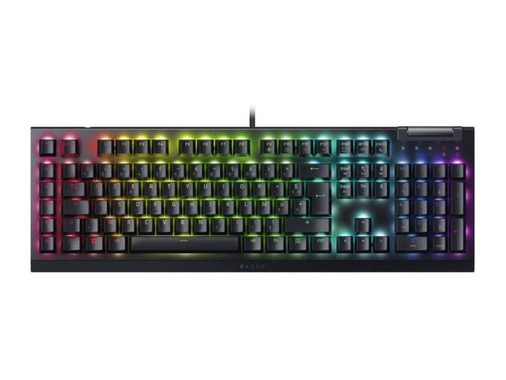 Razer - BlackWidow V4 X Green Switch (French Layout) Mechanical Keyboards - Black