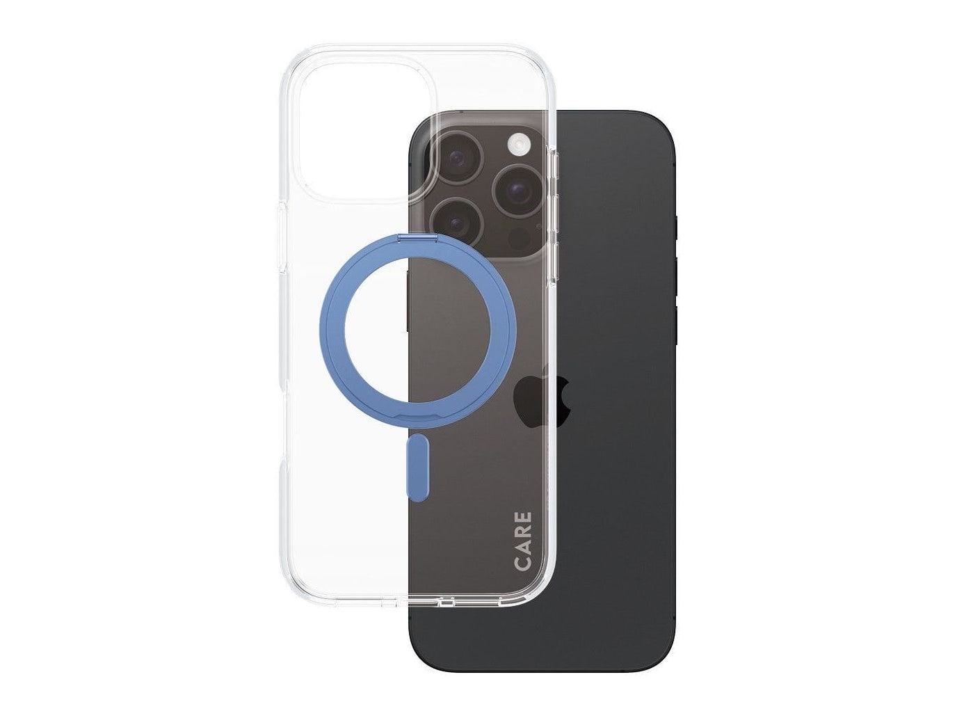PanzerGlass - CARE Case Transparent w. Blue Kickstand & MagSafe iPhone 16 Pro Max