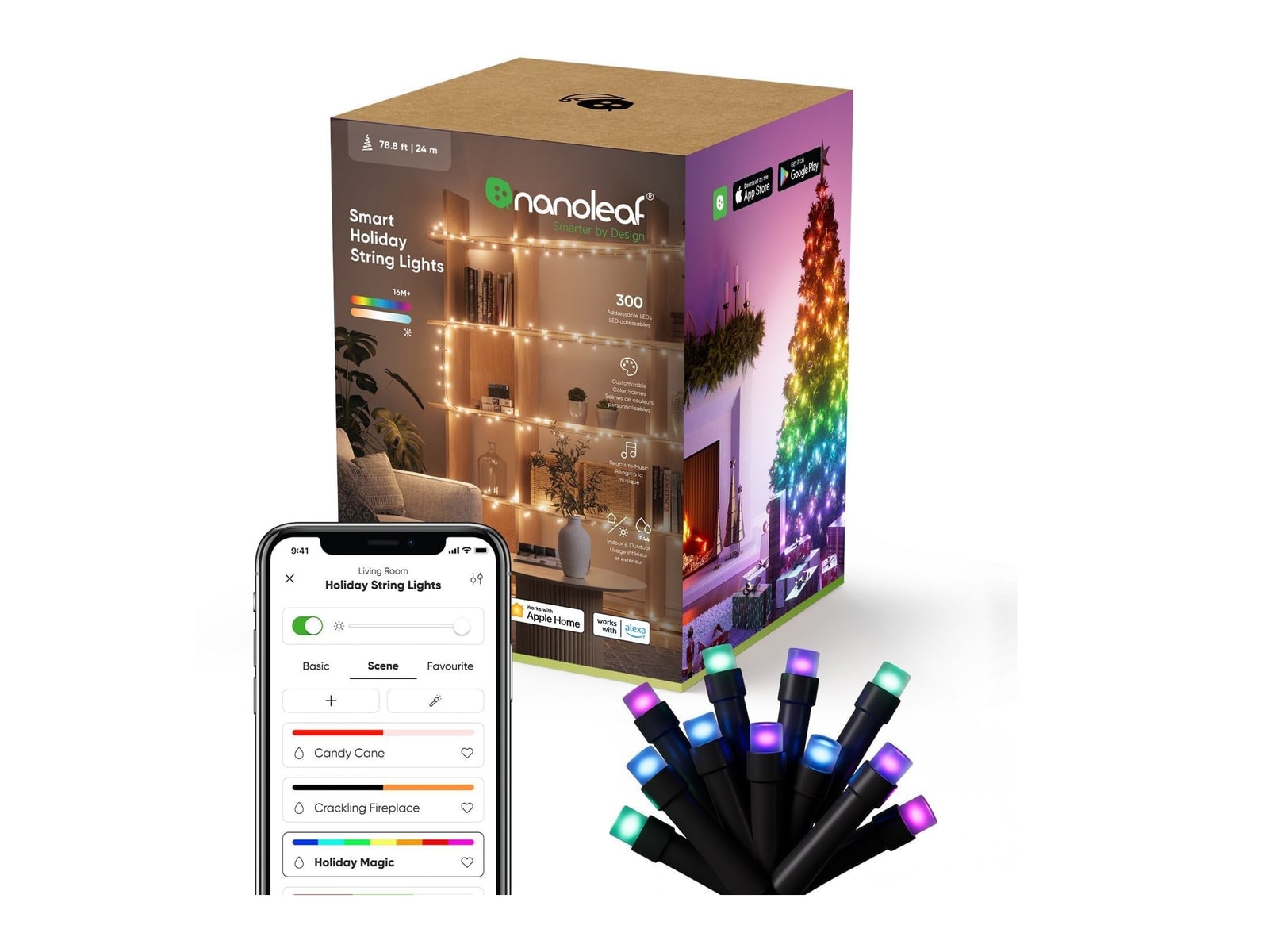 Nanoleaf - Smart Holiday String Lights 300 LEDs Smart Lighting