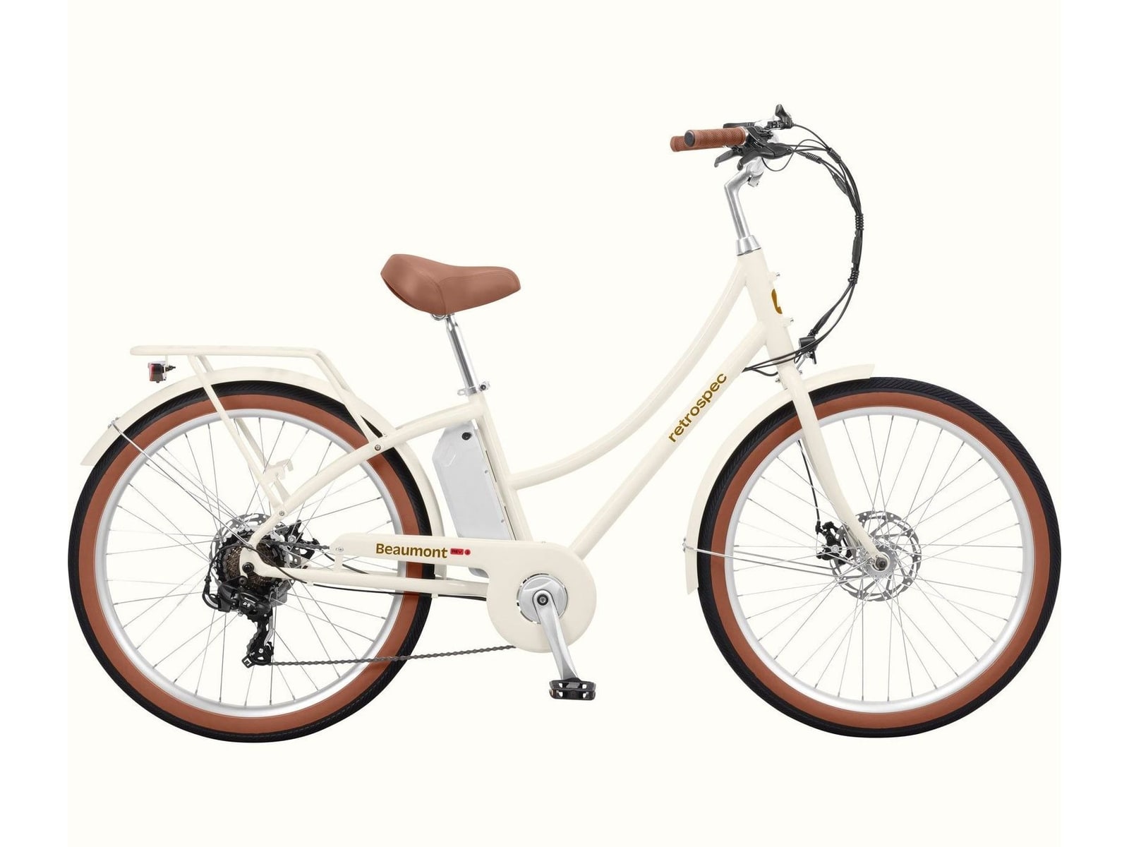 Retrospec - Beaumont Rev 3 Step-Through Eggshell Electric Bikes
