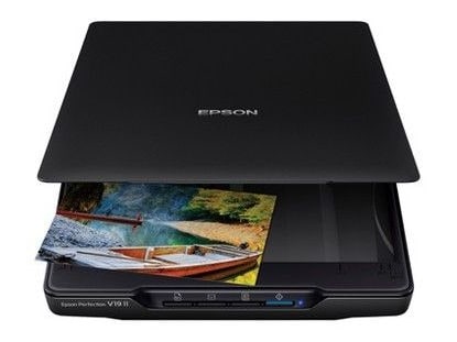 Epson - Perfection V19 II Flatbed Scanner USB Scanners - Black