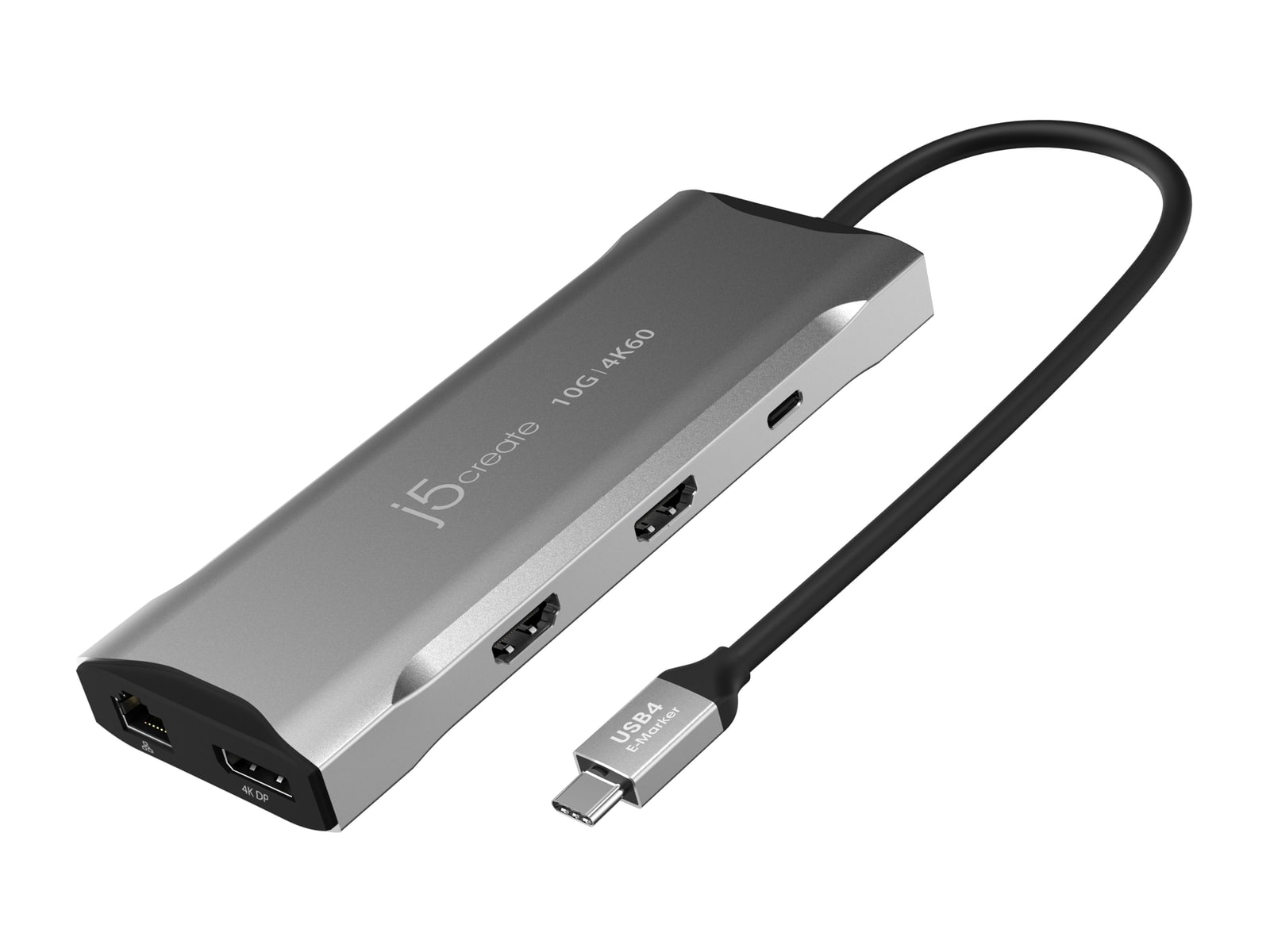 j5create - 4K60 Elite USB-C Multi-Monitor Mini Dock Docking Stations - Gray