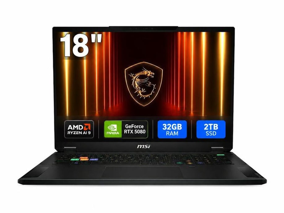 MSI - Stealth A18 AI+ 18" - AMD Ryzen AI 9 365 chip - 32GB Memory - 2TB SSD - Black