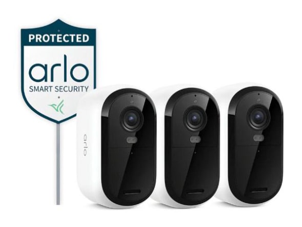 Arlo - Essential 2K Outdoor Camera (3rd Generation) - White - 3 pack Security Cameras