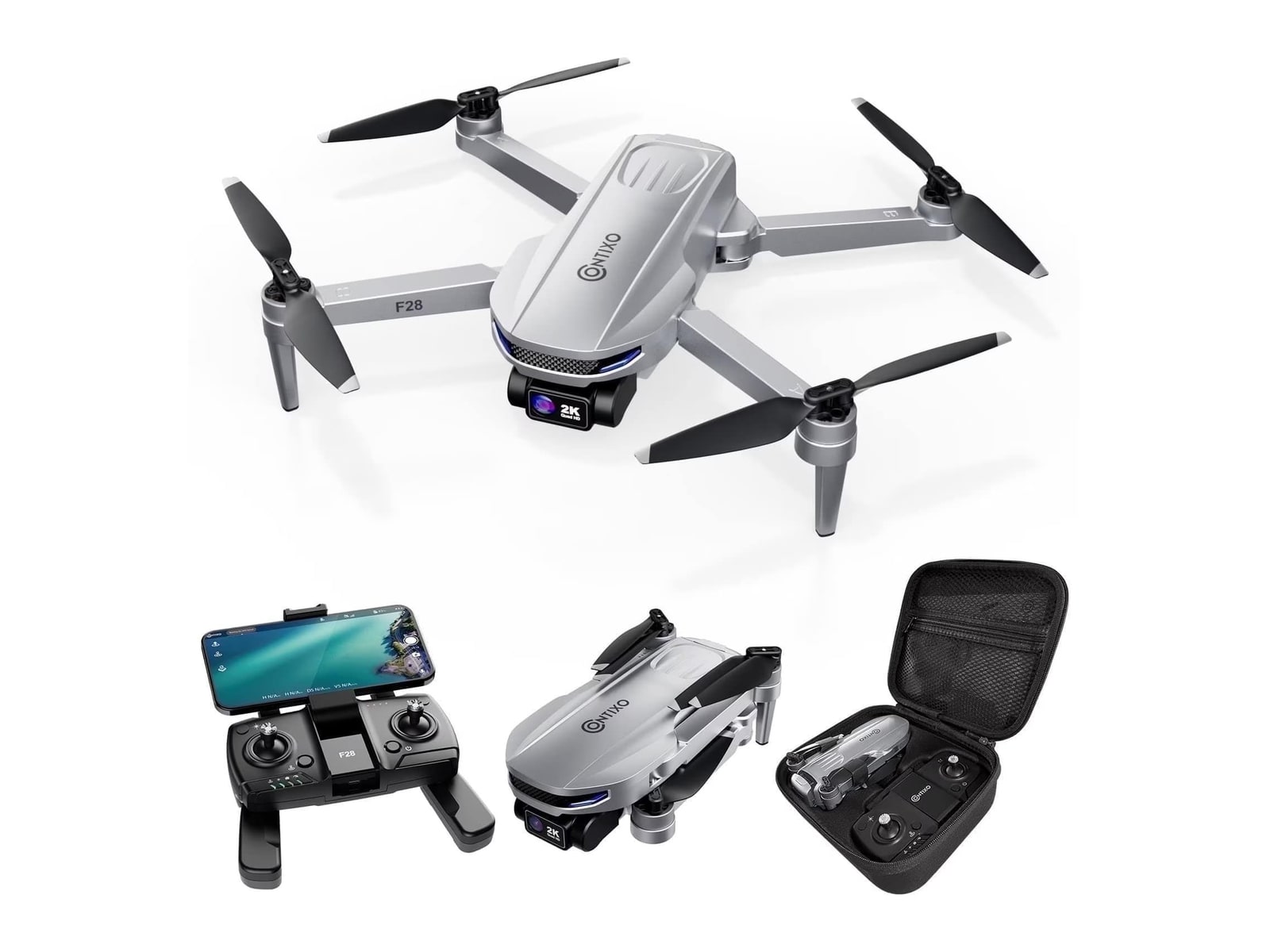 Contixo - F28 Foldable Drone with 2K FHD Camera Consumer Drones