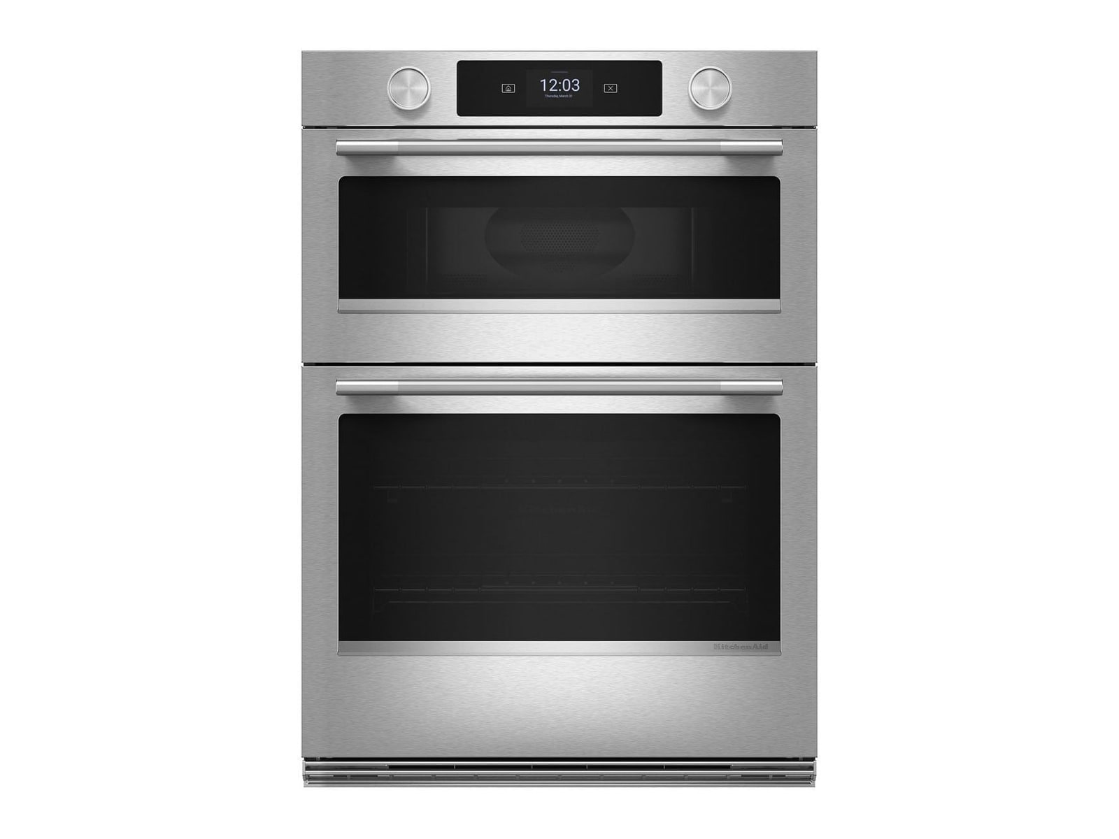 KitchenAid - Smart Combo Wall Oven with Assisted Cook Cycles 27-Inch Wide in PrintShield Stainless Steel Ovens & Ranges