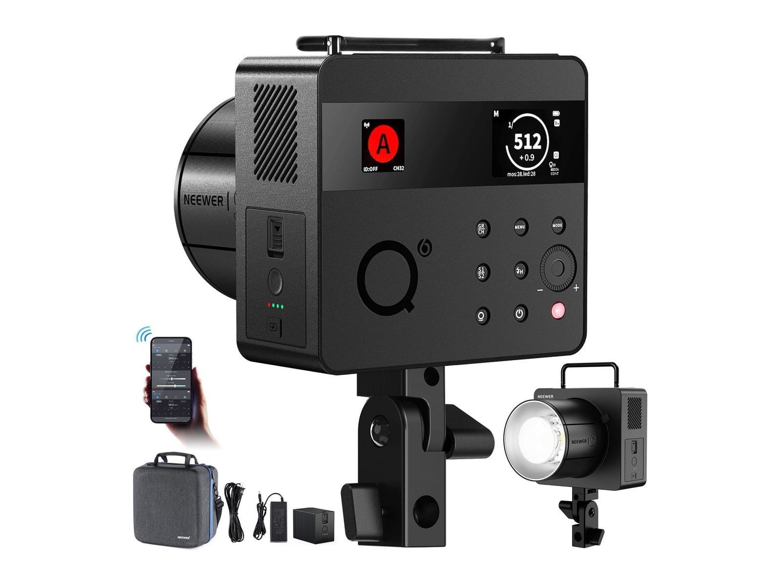 Neewer - Q6 600Ws 2.4G TTL HSS Outdoor Studio Flash Camera Accessories